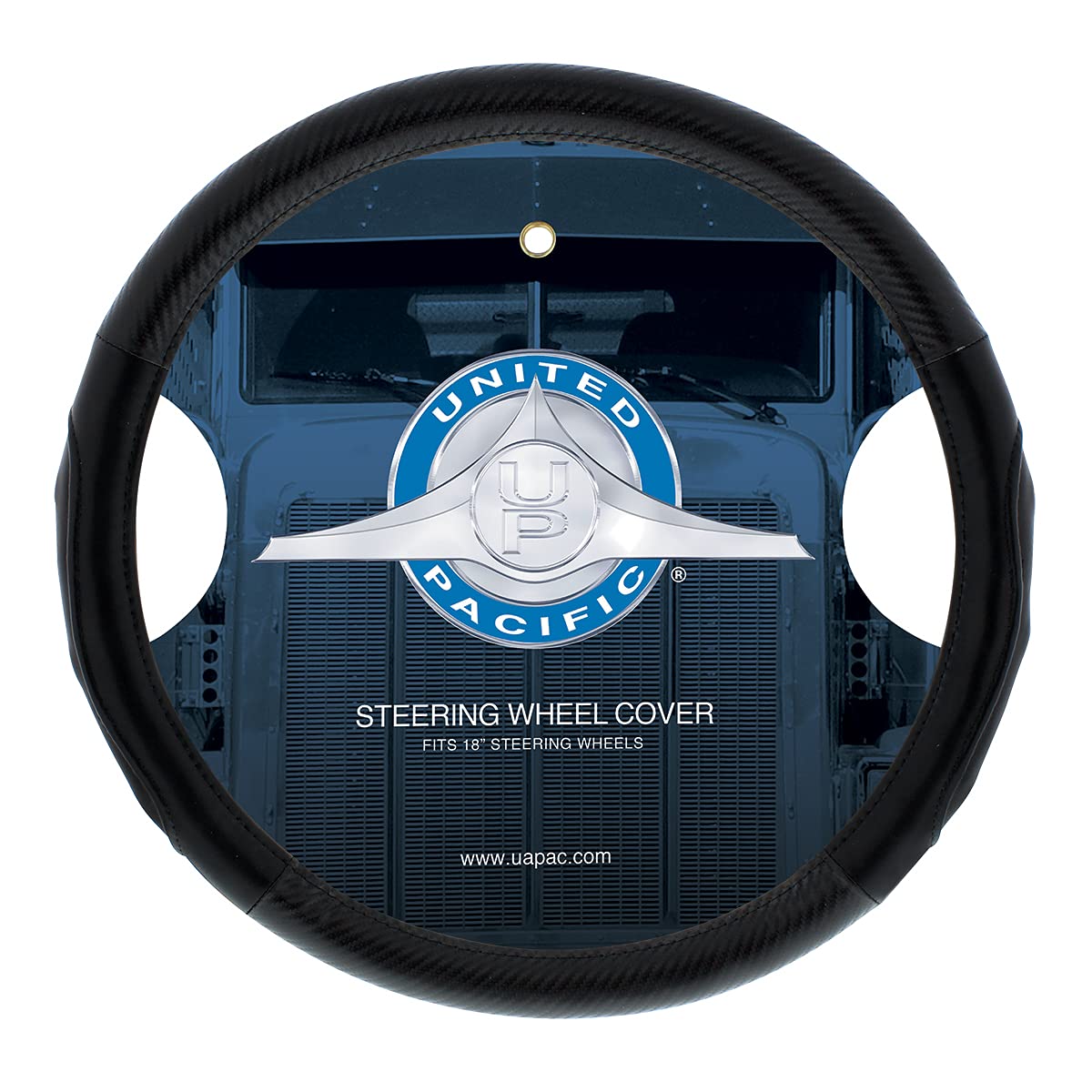 United Pacific 70407 18'' Carbon Fiber Pattern Steering Wheel Cover, Engineered Leather Construction, Large Grip - ONE Steering 