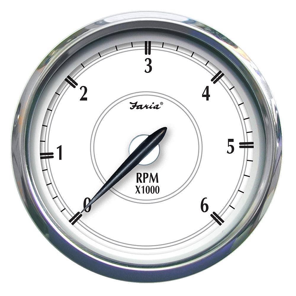 Faria Newport Ss 5" Tachometer F/Gas Inboard - 6000 Rpm