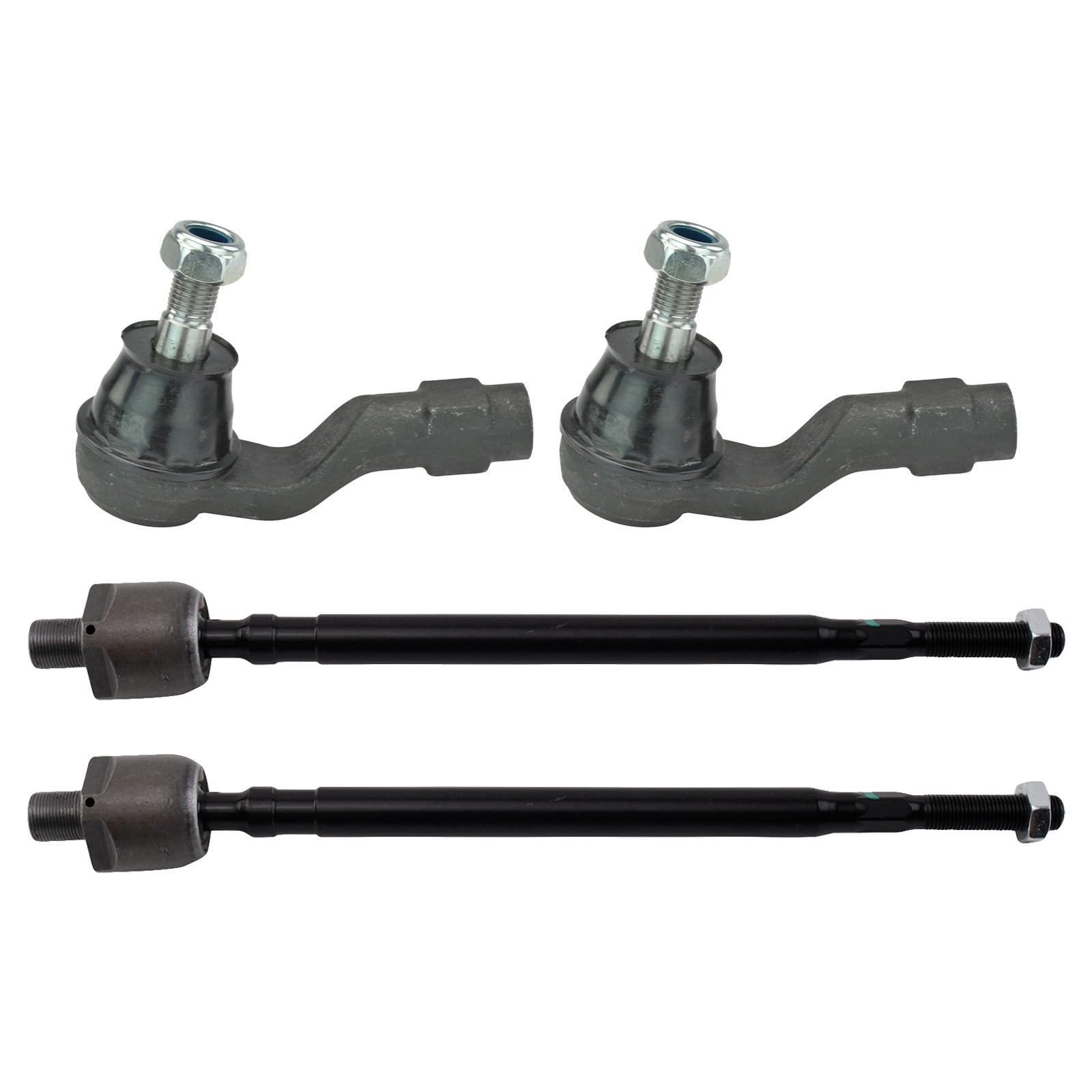 Trq Front Inner And Outer Tie Rod Set Compatible With 1999-2005 Mazda Miata