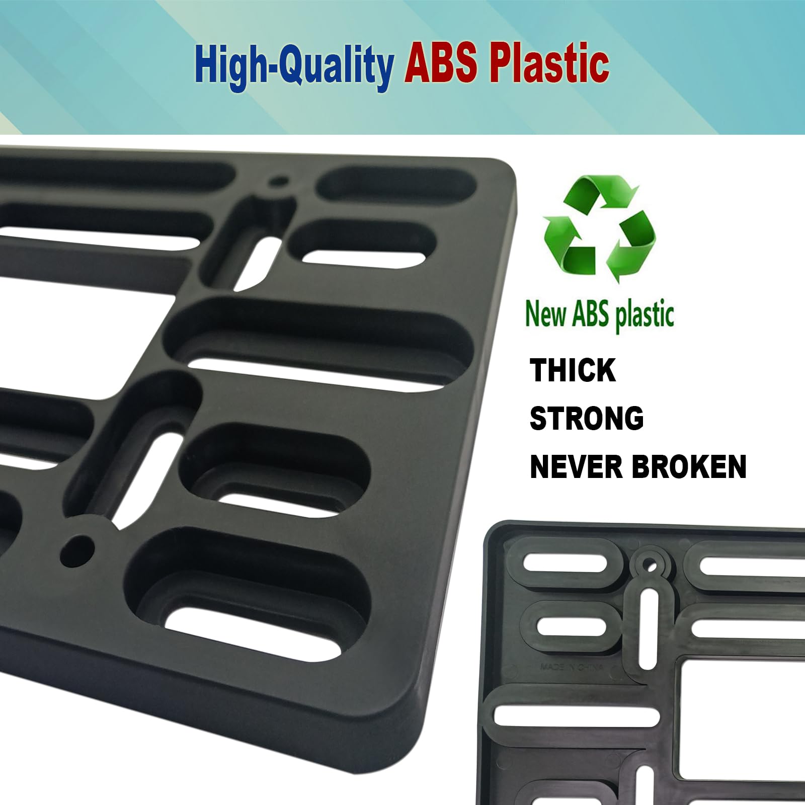 Bggtmo Front License Plate Mounting Kit- Universal License Plate Bracket & Black Aluminum Car Tag Frame For 2 Drill Hole Front B