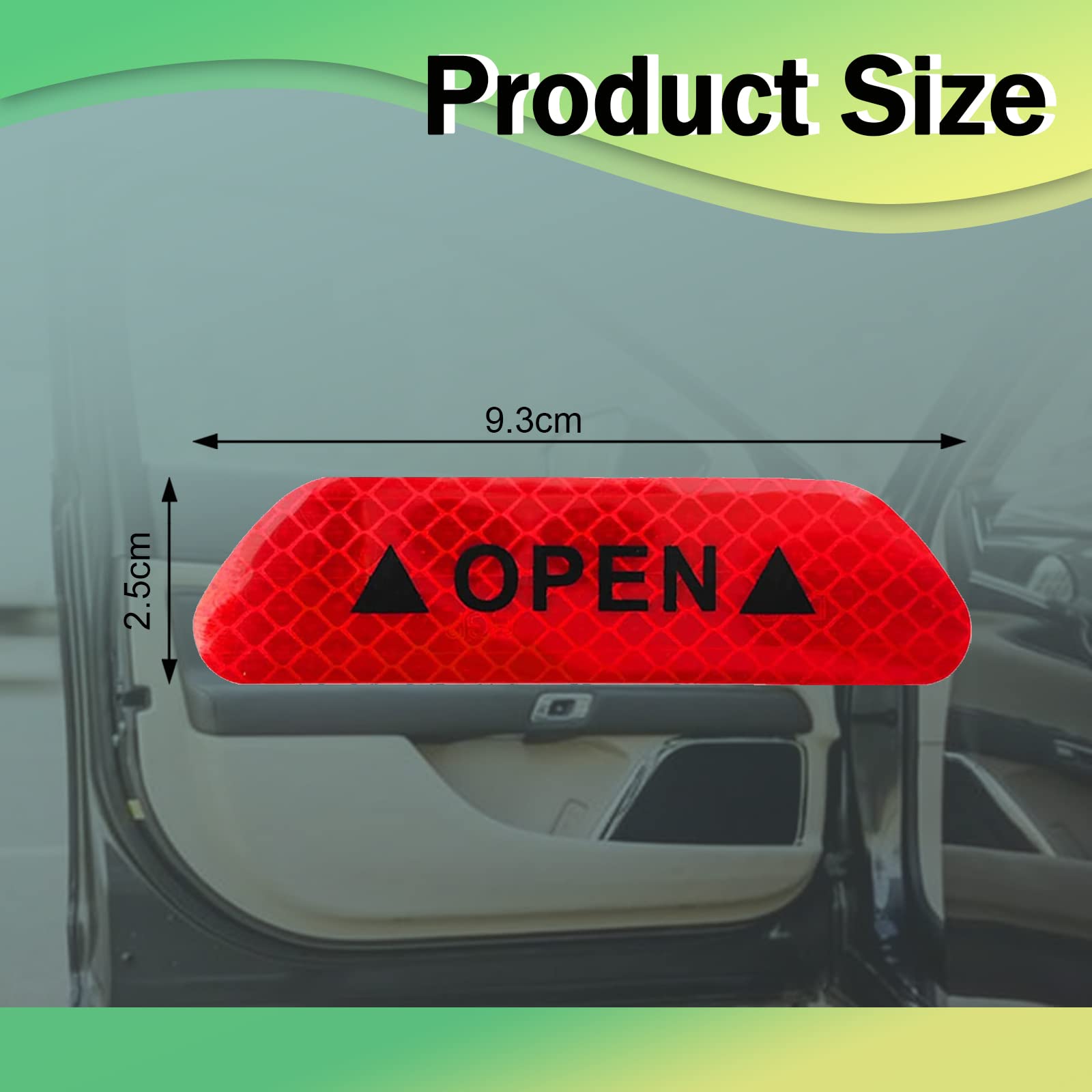 4Pcs Universal Car Door Open Prompt Warning Stickers, Anti-Collision Safety Reflective Decal Tape, Car Accessories Universal For Truck, Van, Suv, Night Conspicuity Safety Sign(Red)