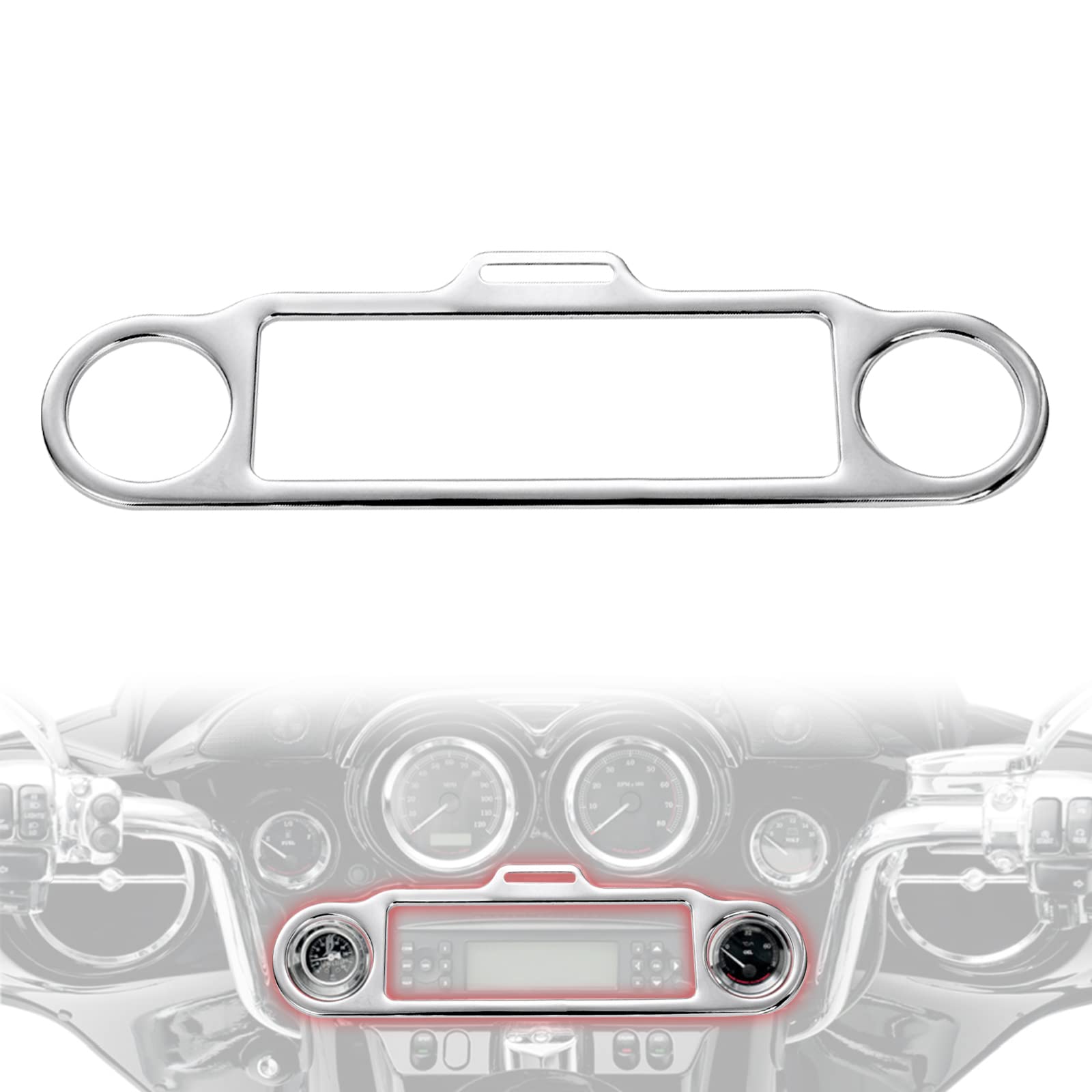 Chrome Stereo Accent Trim Loop For Harley Davidson Street Electra Glide Ultra Classic Touring 1986-2013