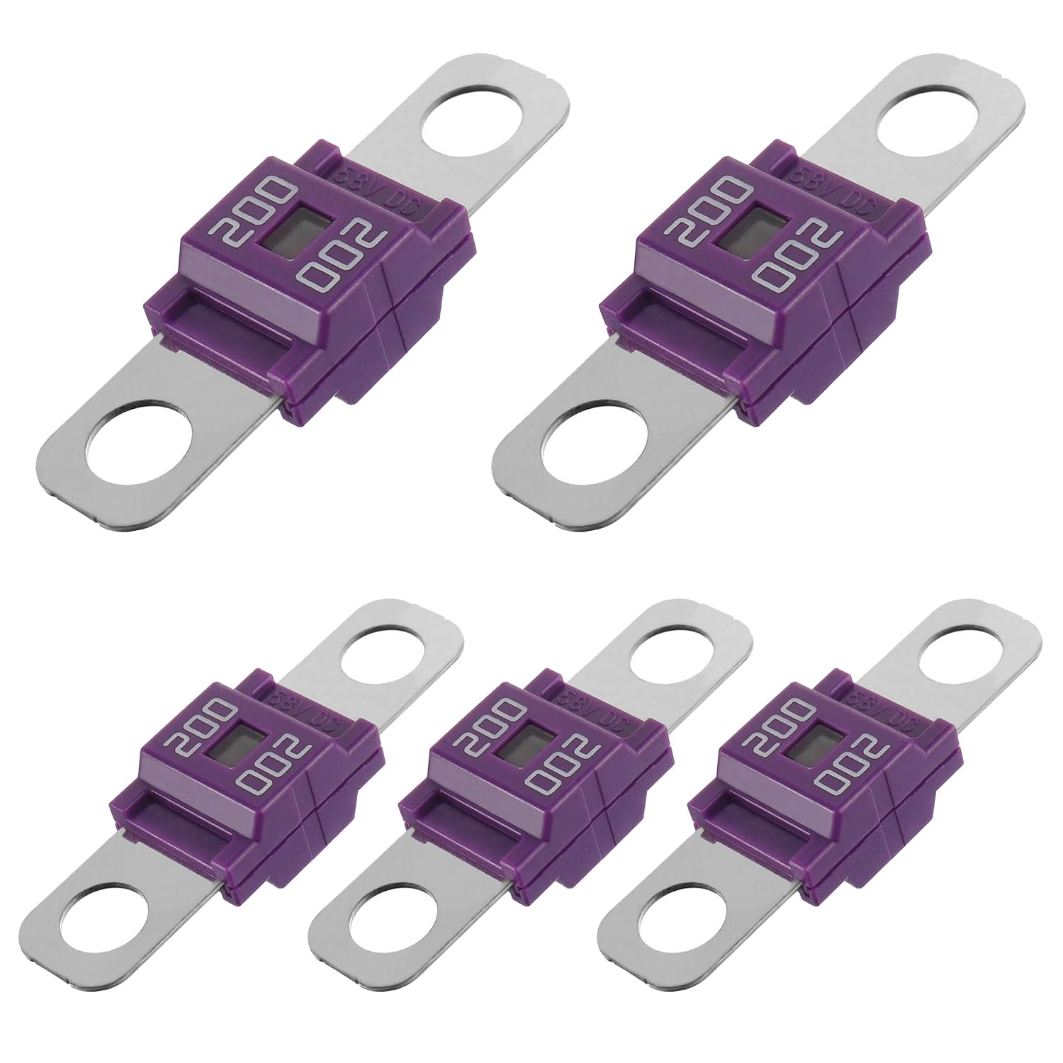 Bojack Ami/Midi Fuse 200A High Current Fuse Bolt-On Fuse 200 Amp For Cars, Trucks, Construction Vehicles, Buses, Caravans (Pack 