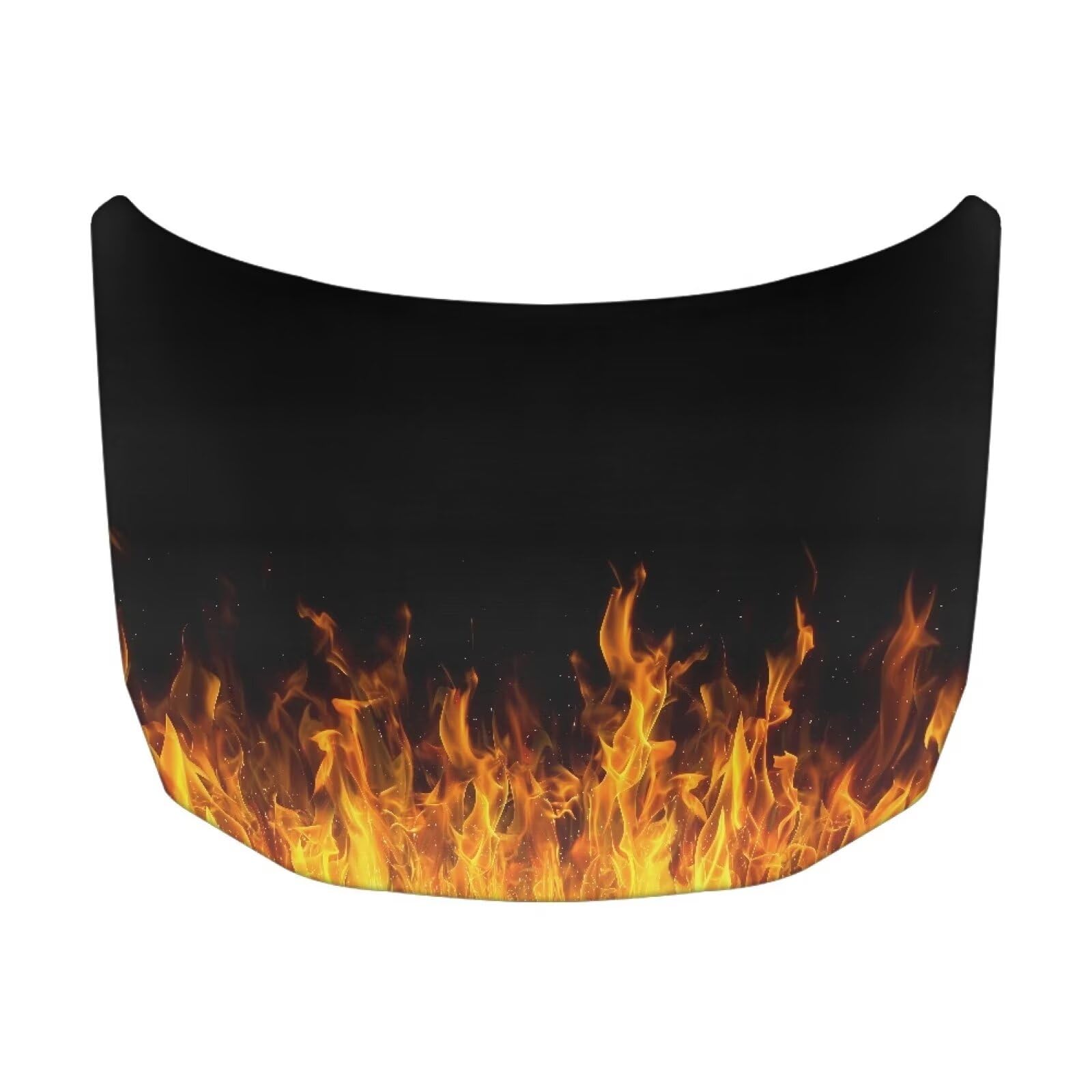 Qiyupavto Bonfire Print Car Hood Cover Elastic Fabric Covers for Car Hood Stretchable Universal Auto Accessories Easy Installati