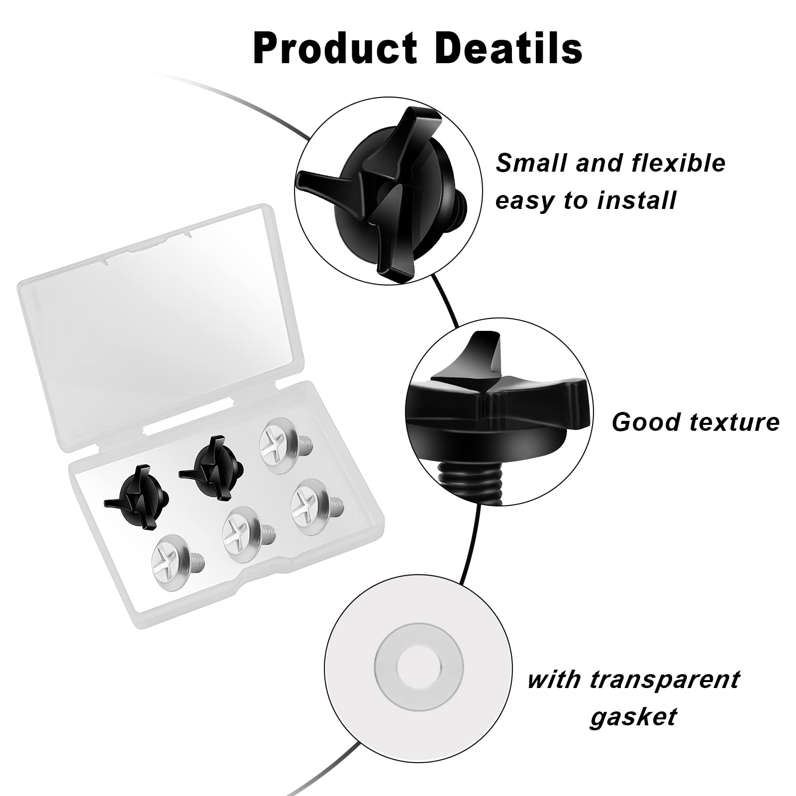 Aiex 7Pcs Motorcycle Helmet Screws, Motorcycle Helmet Visor Screws Helmet Visor Clips Motorcycle Helmet Accessories (Black, Silver)