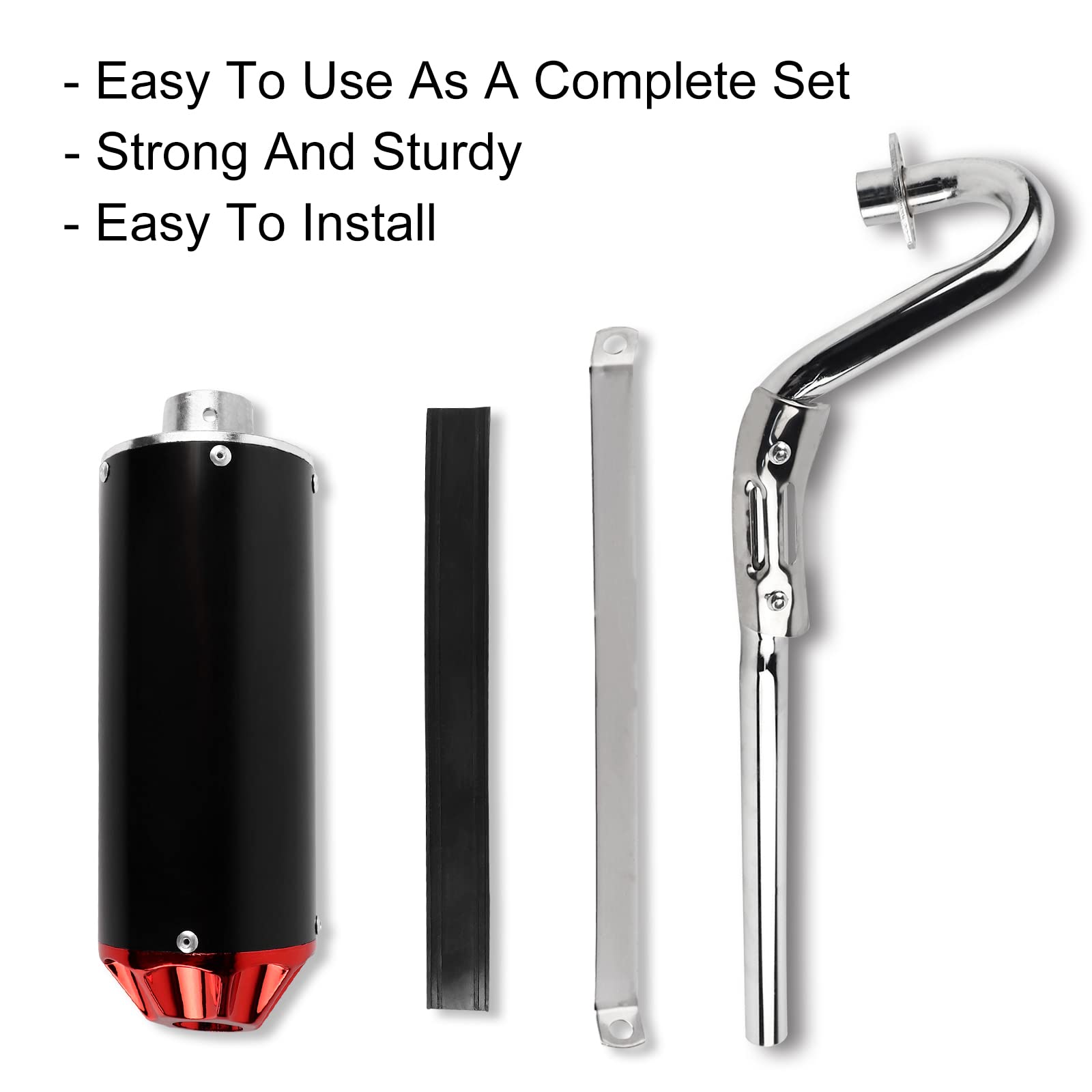 FLYPIG BLACK/RED HIGH PERFORMANCE AFTERMARKET Racing Muffler Exhaust Pipe System kit For Honda XR50 CRF50 XR CRF 50 Chinese 70 1