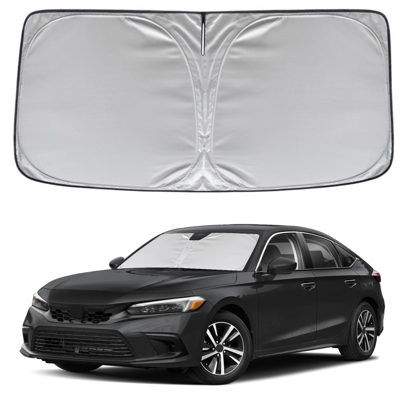 Kayzt Windshield Sun Shade For Honda Civic 2022-2025 11Th Gen Foldable Sunshade Front Window Custom Fit Accessories