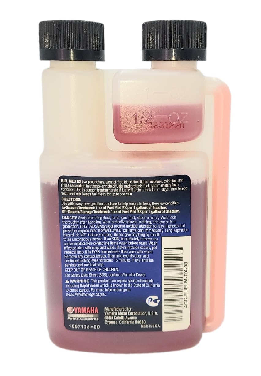 YAMAHA Original OEM Yamalube ACC-FUELM-RX-08 Fuel Med Alcohol Free Fuel Treatment Yamalube OEM - (1) 8.0 Ounce Bottle