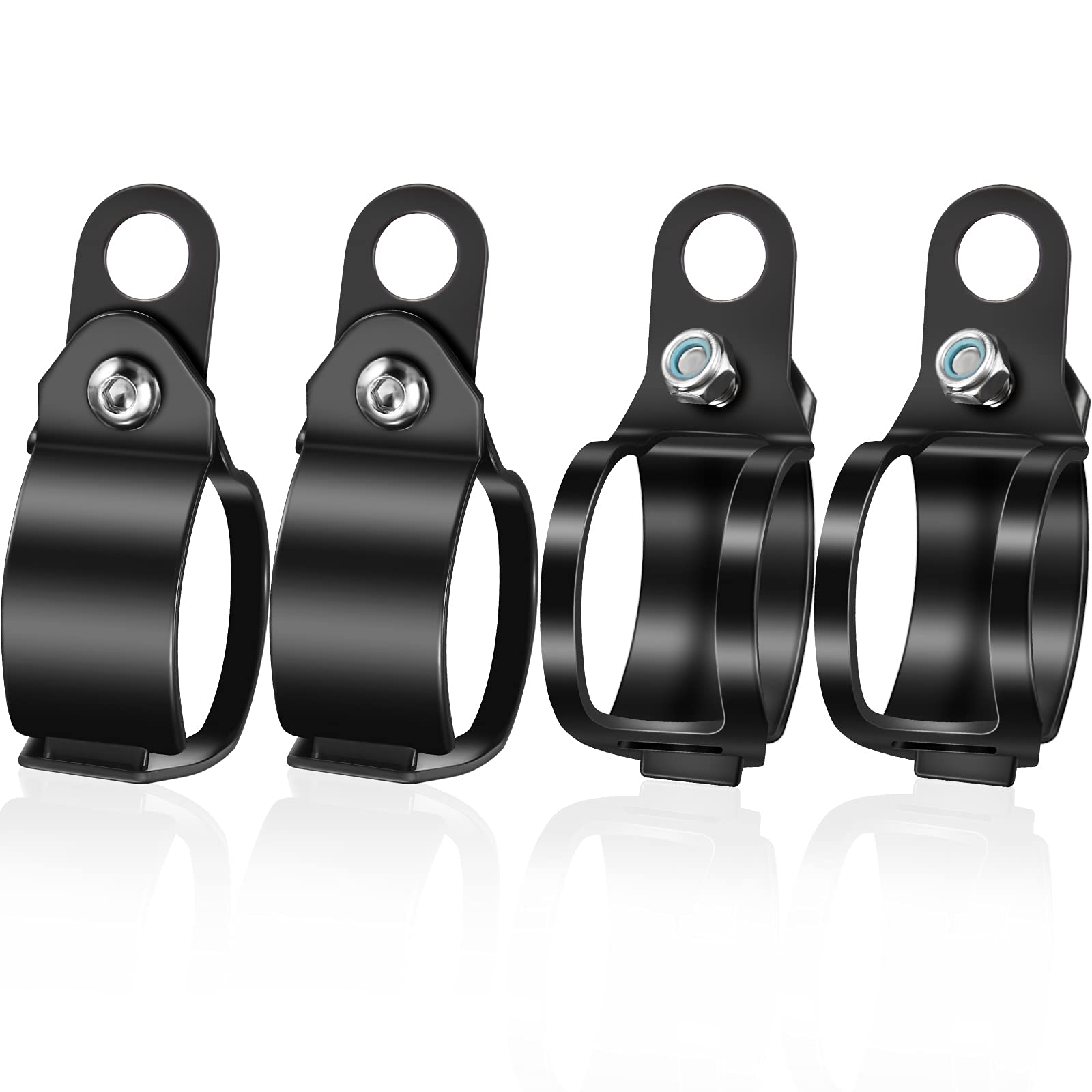 Frienda 2 Pairs Motorcycle Fork Indicator Brackets Metal Motorcycle Turn Signal Mount Brackets Turn Signal Light Indicator Bracket Clamps Black Fork Relocation Clamps, 30-43 Mm, Black