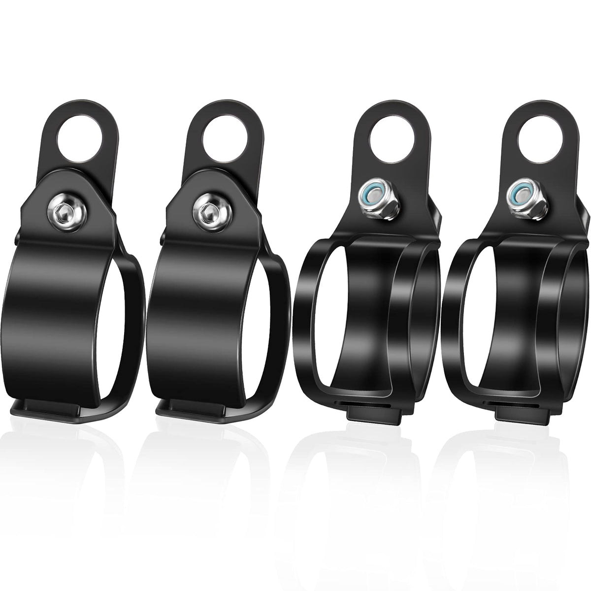 Frienda 2 Pairs Motorcycle Fork Indicator Brackets Metal Motorcycle Turn Signal Mount Brackets Turn Signal Light Indicator Bracket Clamps Black Fork Relocation Clamps, 30-43 Mm, Black