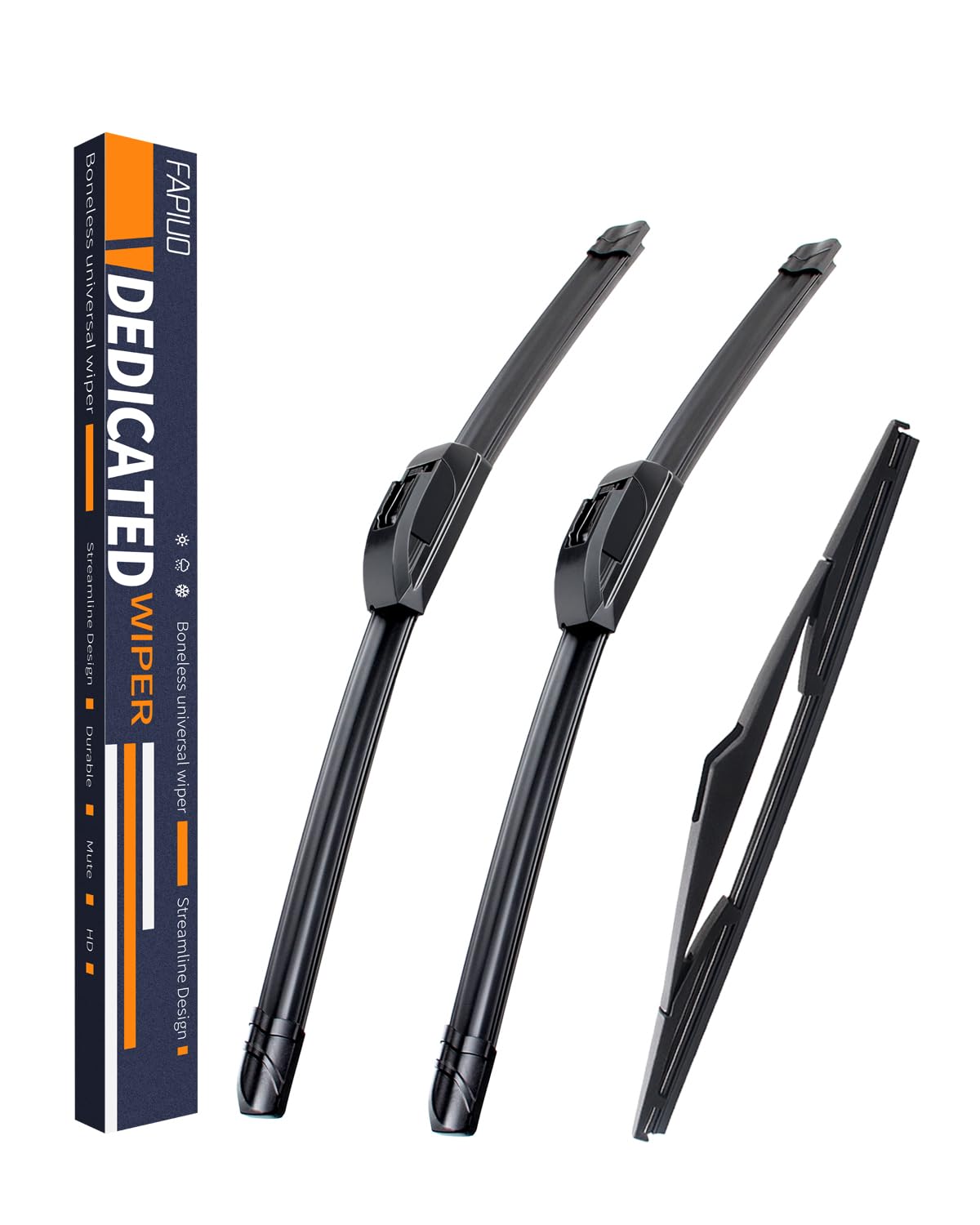 Replacement For Hyundai Tucson 2010-2015 Silent Wipers -Fapiuo Front And Rear Windshield Wipers 26''/16''+12'' Full Blade Set (3