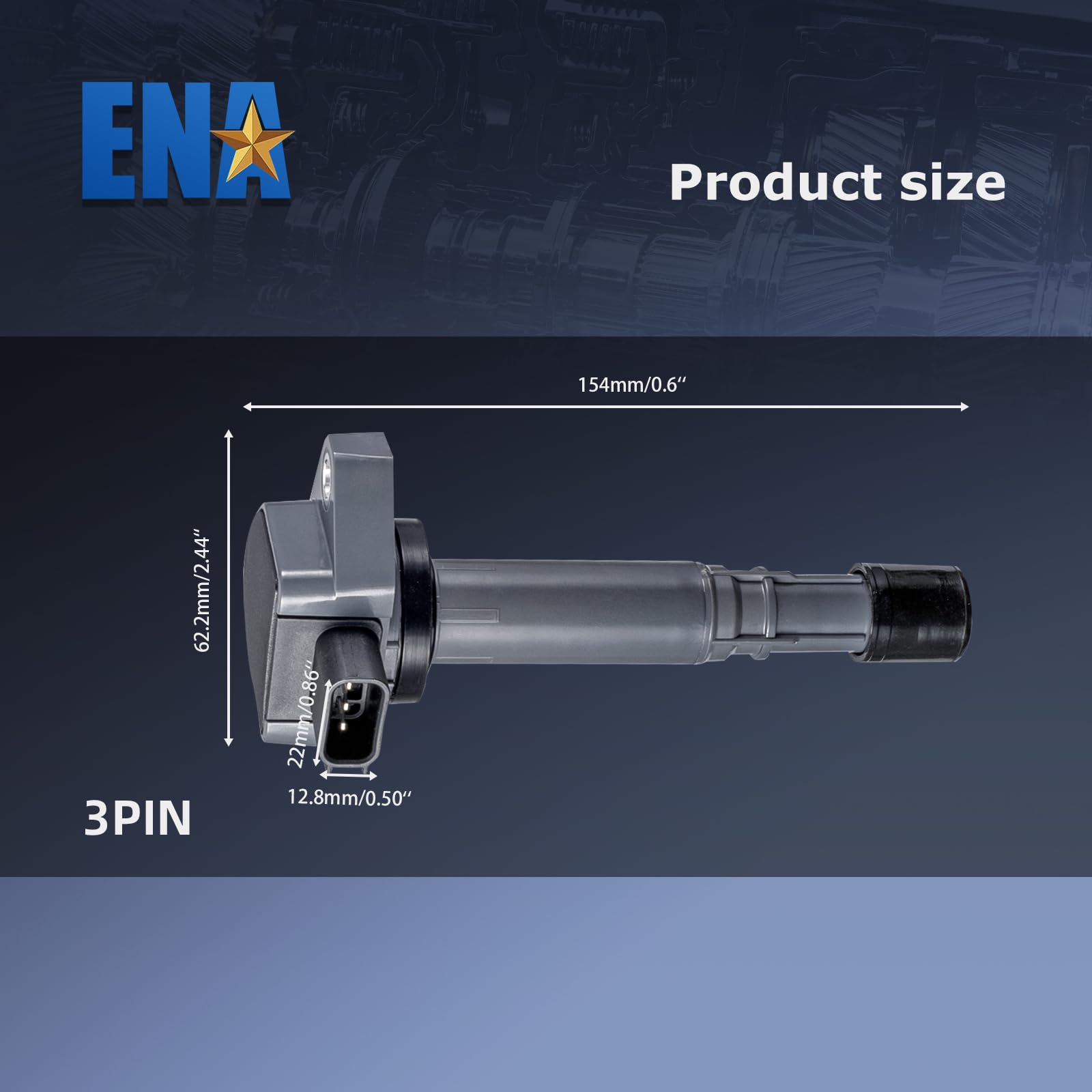 ENA Set of 4 Ignition Coil Pack Compatible with Honda Civic 2001 2002 2003 2004 2005 Acura EL 2002 2003 2004 L4 1.7L Coils for U