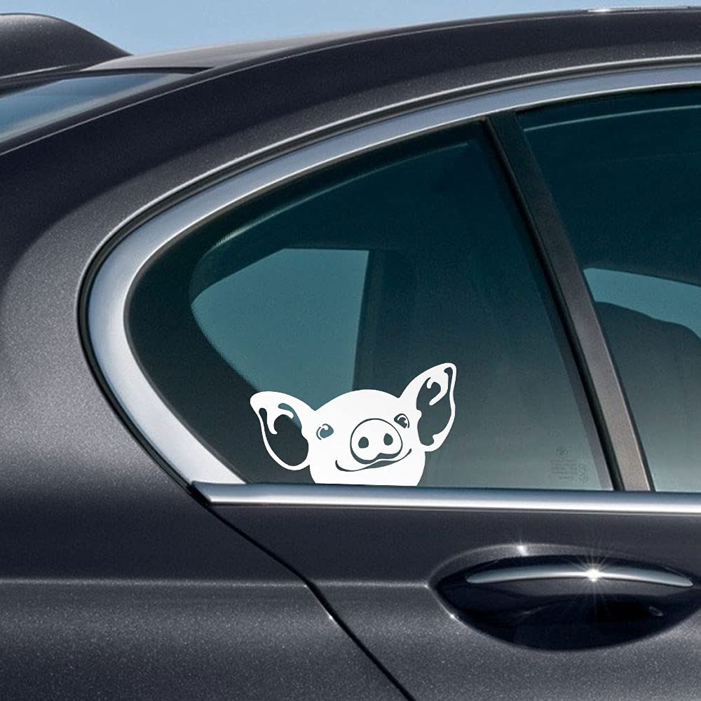 Wirester 6 Inch Clear Vinyl Decal Sticker Decoration For Car Window (Or Any Flat Surface) - Baby Pig (S2)
