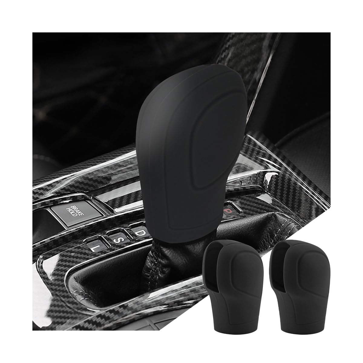 Zipelo 2 Pack Car Gear Shift Knob Cover, Anti-Slip Auto Knob Gear Stick Protector, Comfortable Silicone Handbrake Shifter Cover For Men Women, Universal Vehicle Interior Accessories