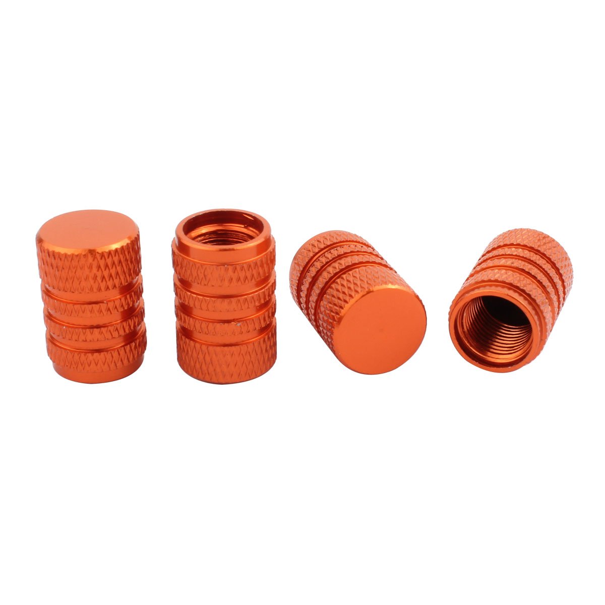 Tomall Orange Round Style Aluminum Tire Valve Stem Caps For Auto Car Motorcycles
