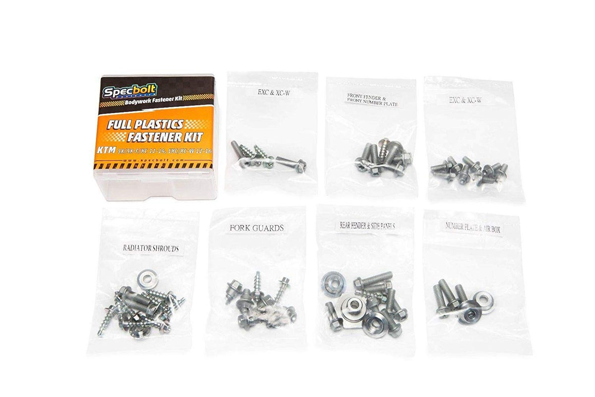 Full Plastics Fastener Kit: Ktm - Sx/Sx-F/Xc (2011-2014) Exc/Xc-W (2012-2016) #1116
