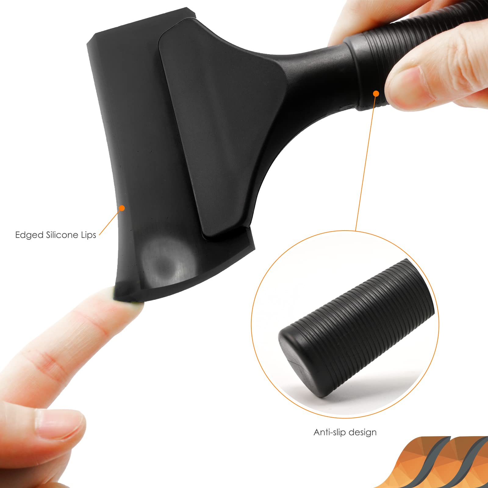 Ehdis Small Squeegee 5 Inch Rubber Window Tint Windshield Scraper For Car,Glass, Mirror, Shower, Door,Bathroom Cleaning (Black, 2)