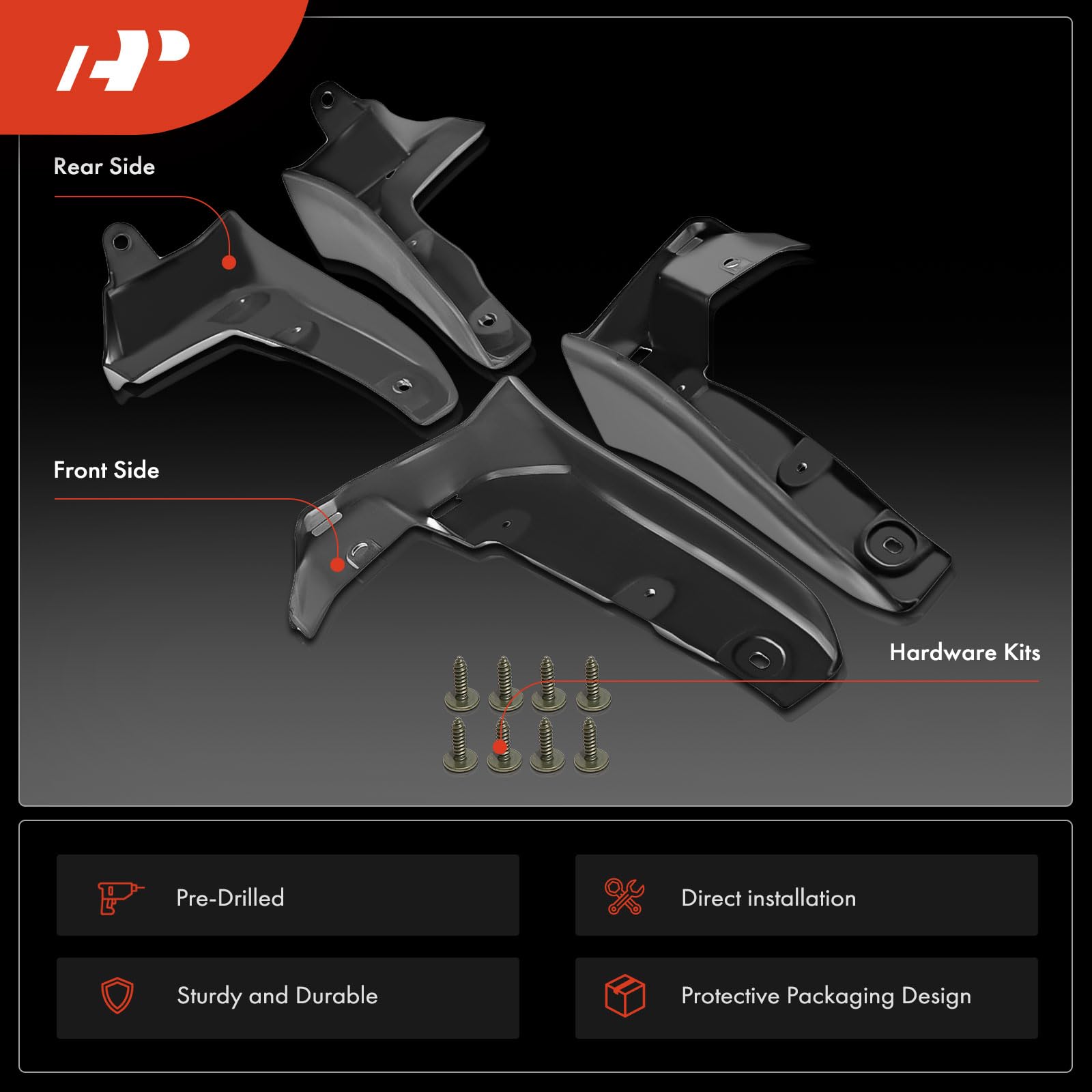 A-Premium Set Of 4Pcs Mud Flaps Splash Guards Mudguards Mudflaps With Hardware Accessories Compatible With Honda Civic 2016-2021