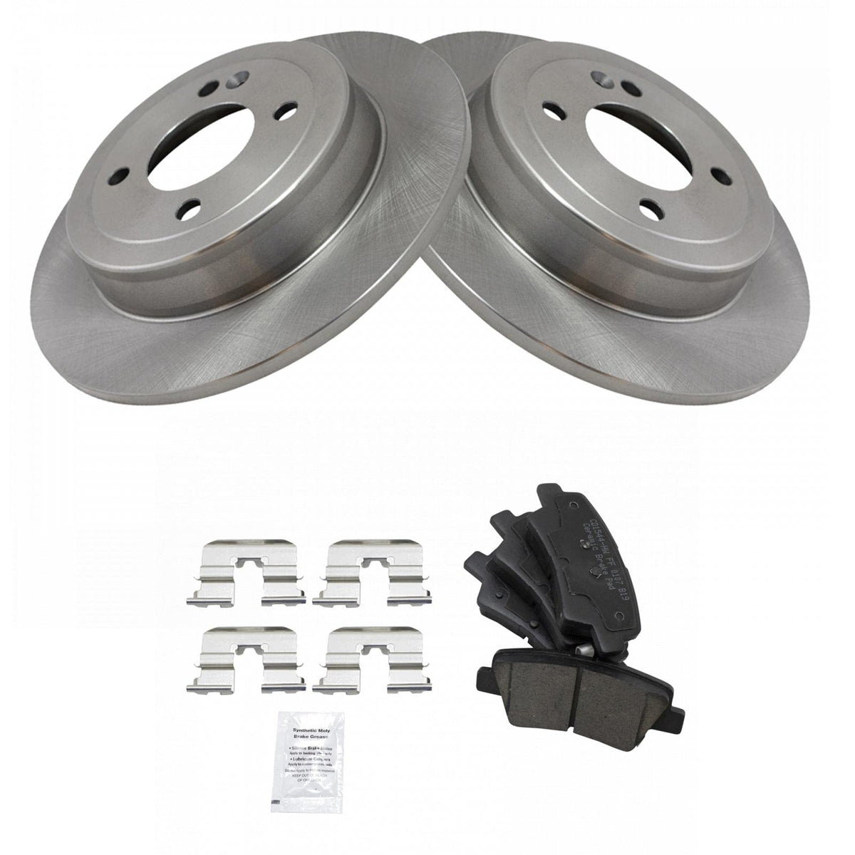 Trq Rear Brake Pad & Rotor Kit Ceramic Compatible With 2012-2017 Hyundai Accent 2012-2016 Kia Rio