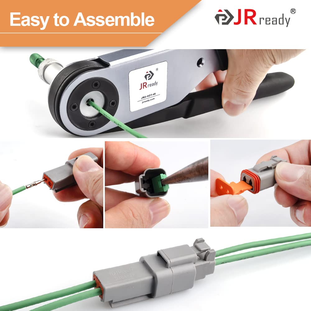 Jrready St6113 Dt Connector 3 Pin Gray Waterproof Electrical Wire Connector With Solid Contact And Seal Plug,3 Sets