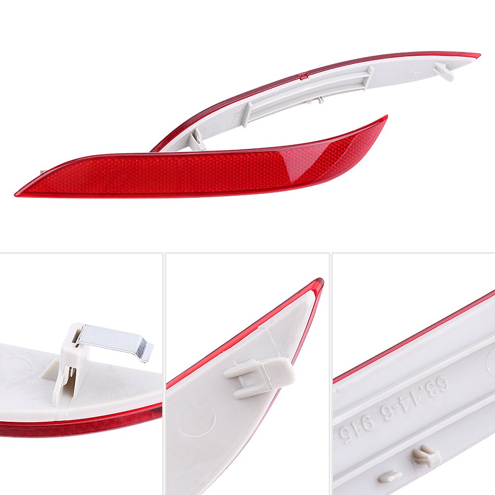 Rear Bumper Reflector, 1 Pair Left/Right Side Driver/Passenger Side Car Rear Bumper Reflector Lenses, 63146915039 63146915040 Fi