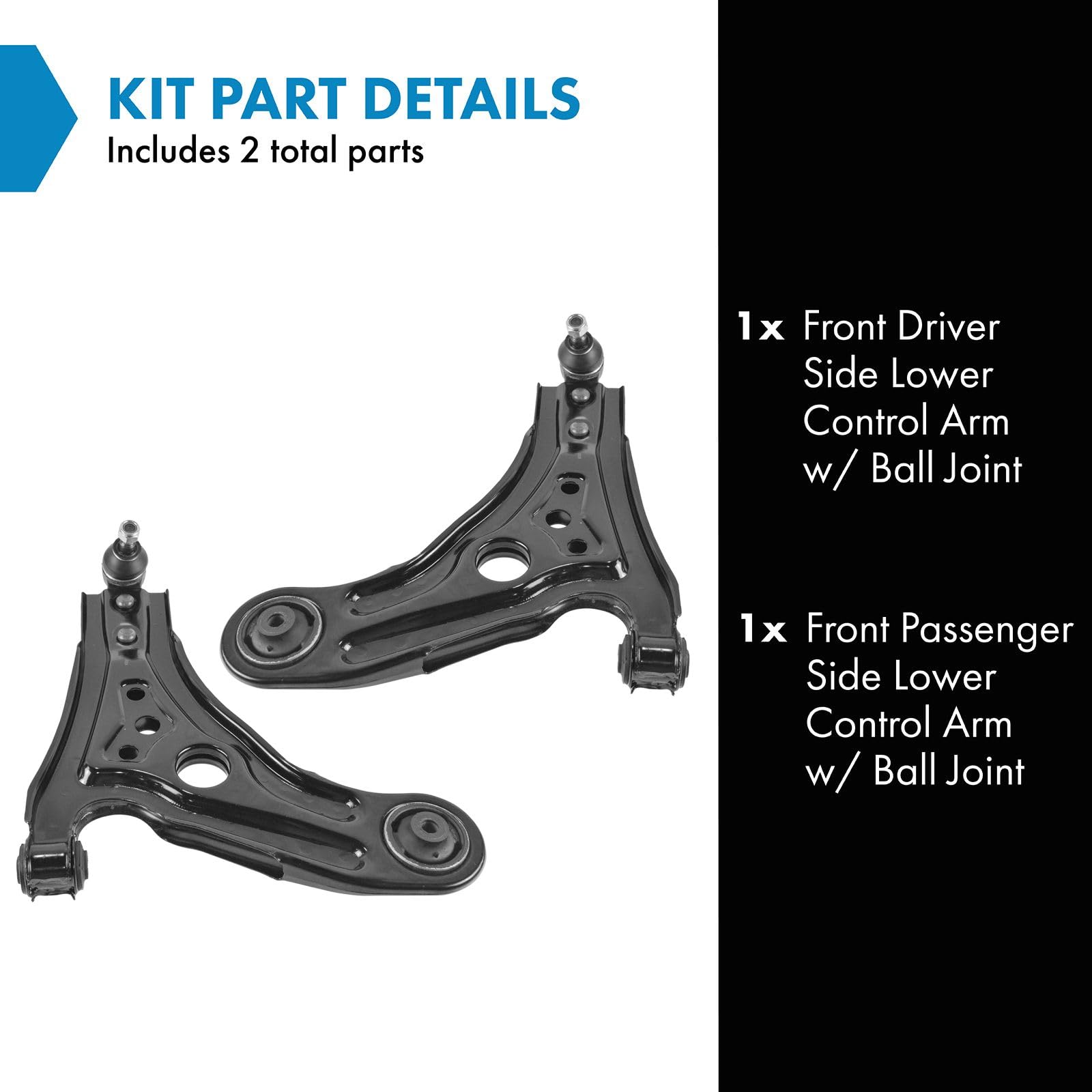 Trq Front Lower Control Arm With Ball Joint Set Compatible With 2004-2011 Chevrolet Aveo 2007-2011 Aveo5 2009-2010 Pontiac G3