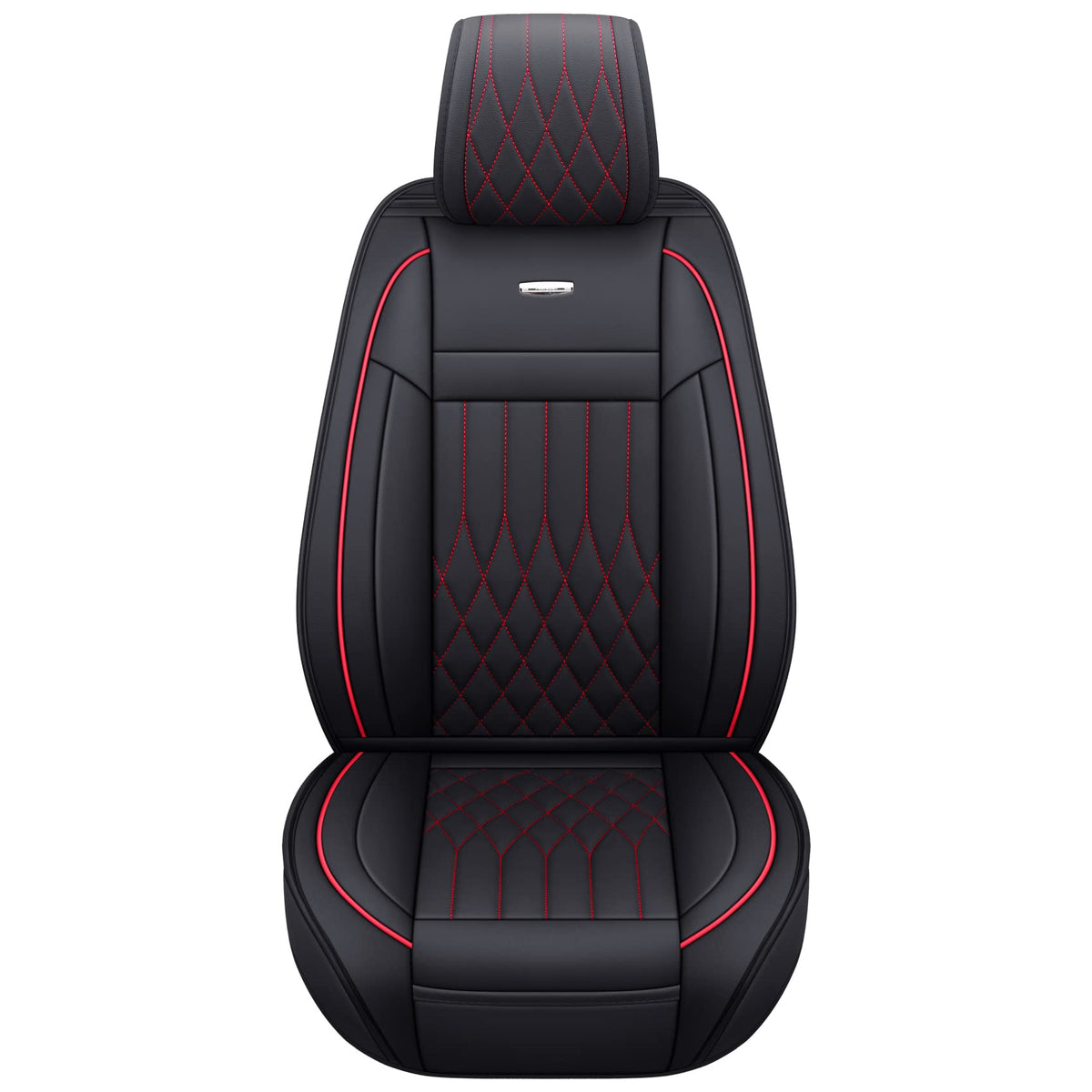 Aierxuan Customized For Chevrolet Chevy Silverado Gmc Sierra Car Seat Covers Front Pair With Waterproof Faux Leather 2007-2023 1500/2500/3500Hd Crew,Double,Extended Cab Pickup Truck Black And Red