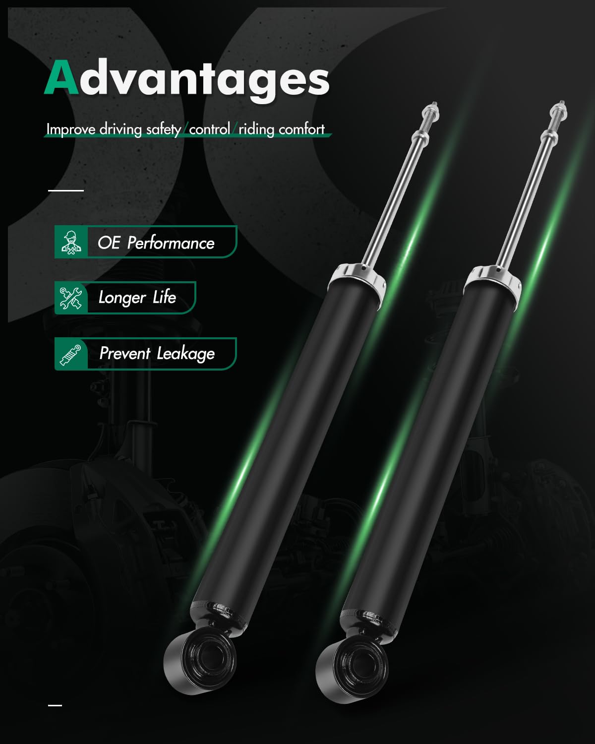 Shocks,Scitoo Rear Gas Struts Shock Absorbers Fit For 2006 2007 2008 Hyundai Sonata, 2006 2007 Hyundai Azera, 2007 2008 2009 Kia