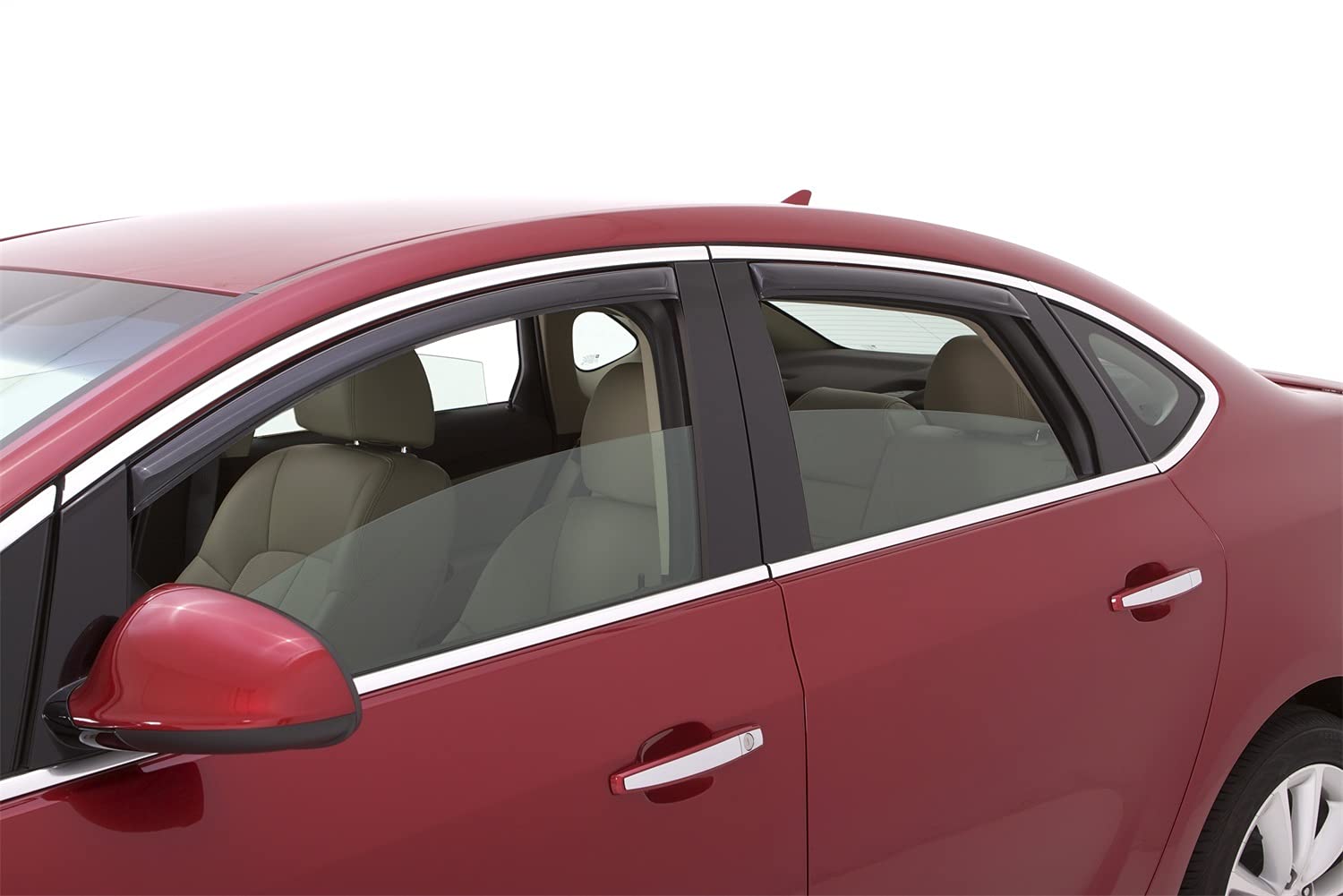 Auto Ventshade [Avs] In-Channel Rain Guards For 2012 - 2017 Buick Verano, 4 Pcs. | Window Vent Visors - Smoke | 194389