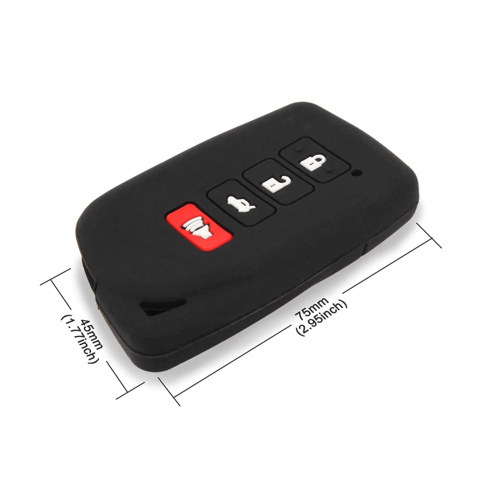 Tomall Silicone Key Cover Black For Lexus Is Es Gs Nx Rx Lx Rc 4 Buttons Smart Remote Key (Pack Of 2)