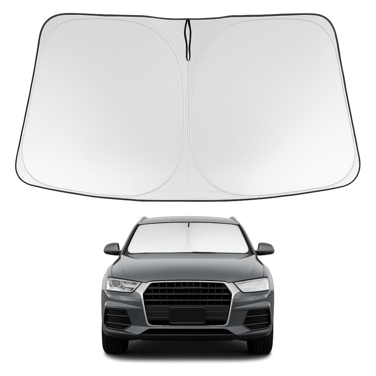 Proadsy 2025 Upgrade Windshield Sun Shade Custom Fit 2013-2018 Audi Q3 Foldable Front Sunshade Protector Sun Visor Blocks Uv Ray