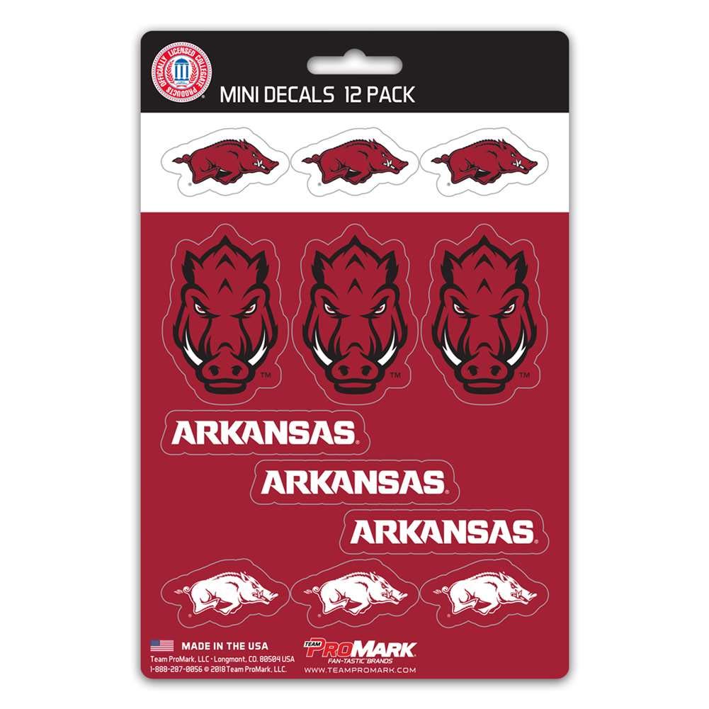 FANMATS 61154 Arkansas Razorbacks 12 Count Mini Decal Sticker Pack