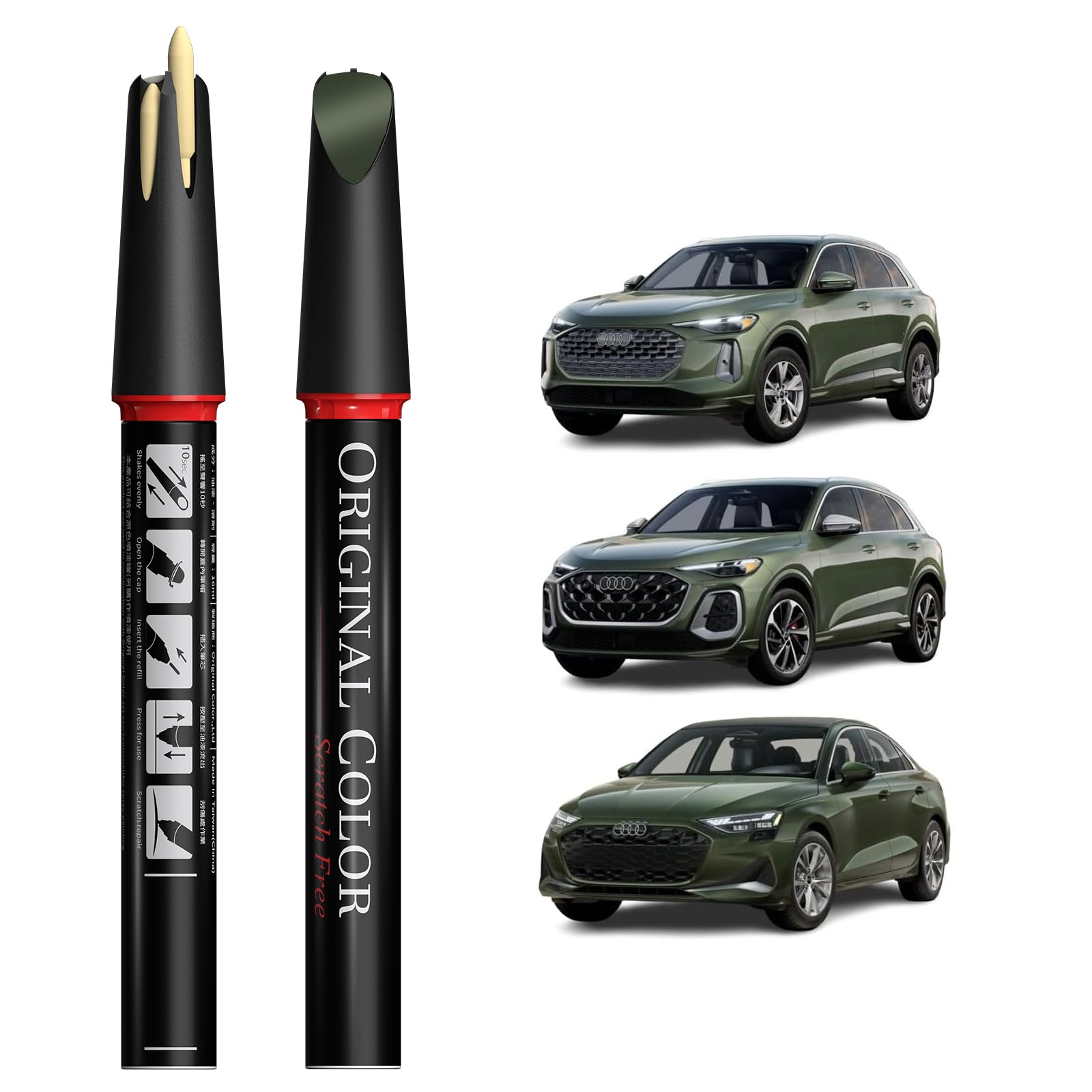 Carhoo LX6M/M4 District Green Metallic Suitable for Audi Exact Match Touch Up Paint Pen Car Scratch Repair - Genuine Custom Colo