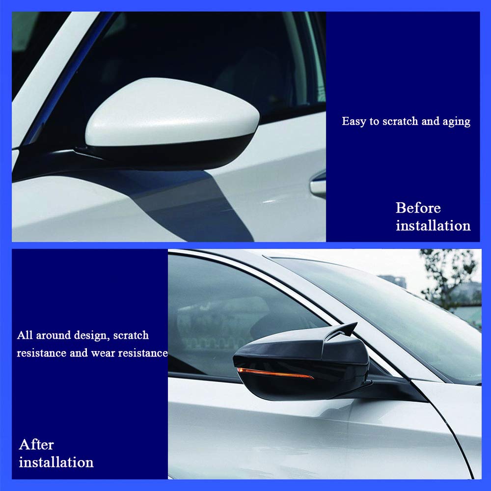 Xiter Abs Electroplated Finishes Style Cow Horn All Inclusive Rearview Mirror Cover Door Side Moulding Trim Generation For Honda