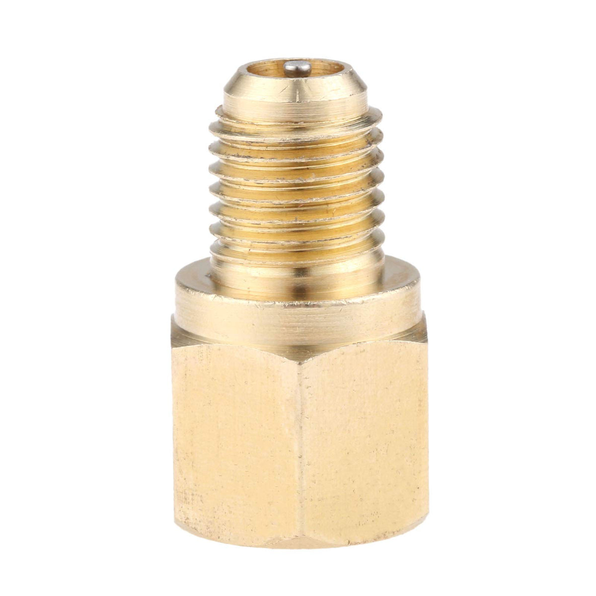 Aupoko R134A Refrigerant Tank Adapter, 1/4'' Male To 1/2'' Female R134A Brass Vacuum Pump Adapter With Ac Fitting Valve Core