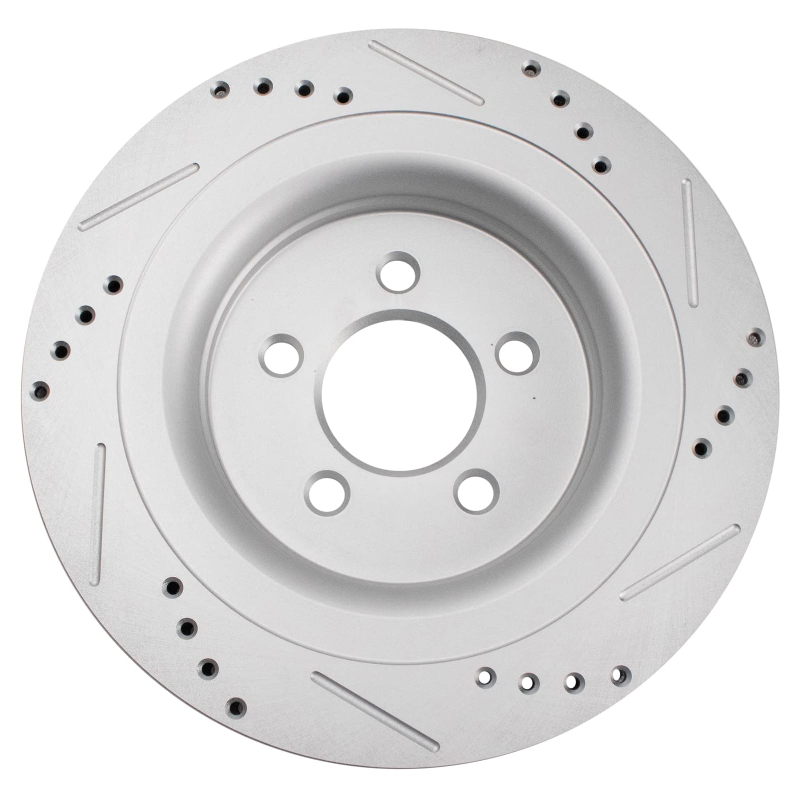Trq Rear Performance Brake Rotors Set Premium G-Coated Cross Drilled & Slotted Compatible With 2015-2023 Ford Mustang
