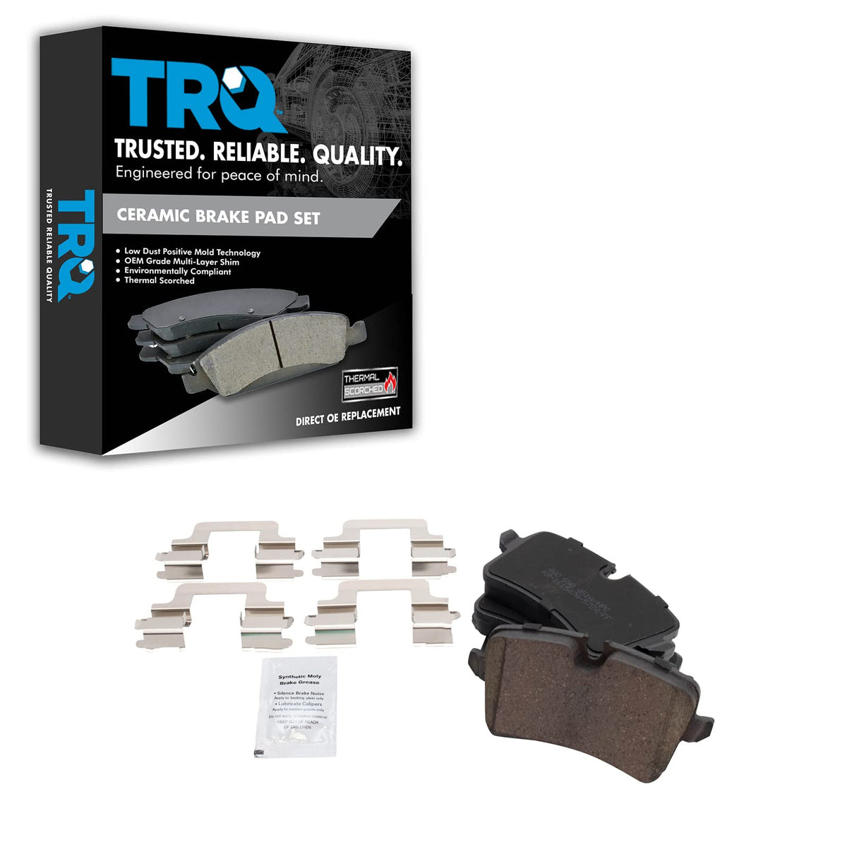 TRQ Rear Brake Pads Ceramic Compatible with 2012-2018 Audi A6 A6 Quattro A7 Quattro 2011-2018 A8 Quattro 2013-2015 RS5 2014-2018