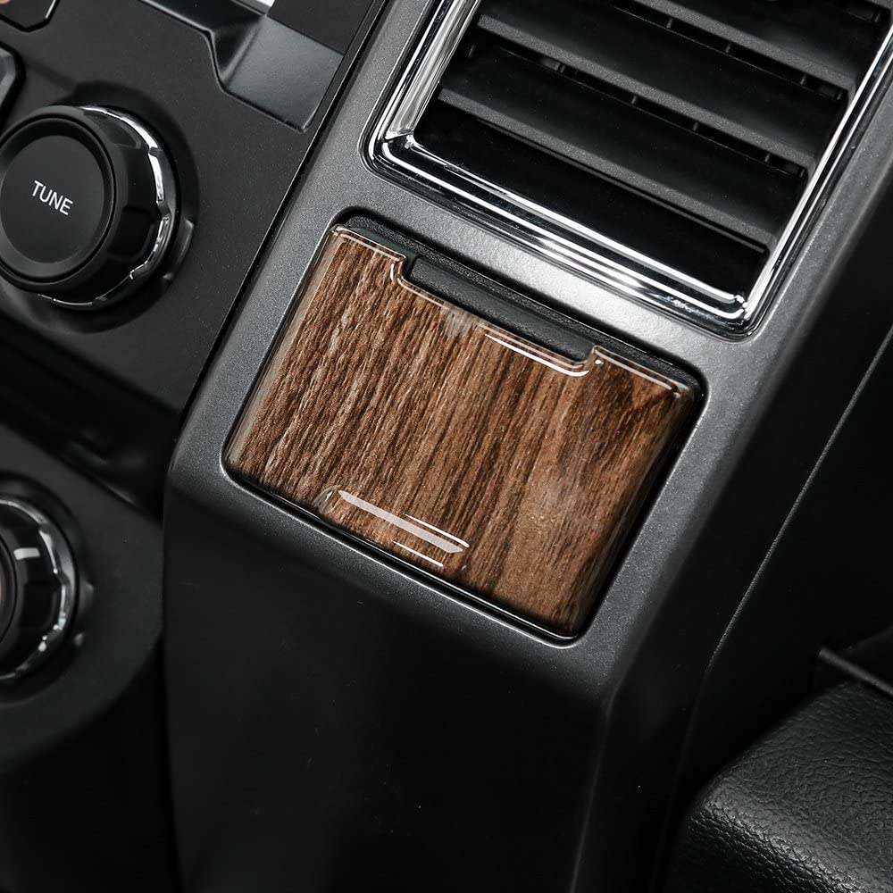 Voodonala Wood Grain Central Electrical Outlet Socket Trims for Ford F150 2015 2016 2017 2018