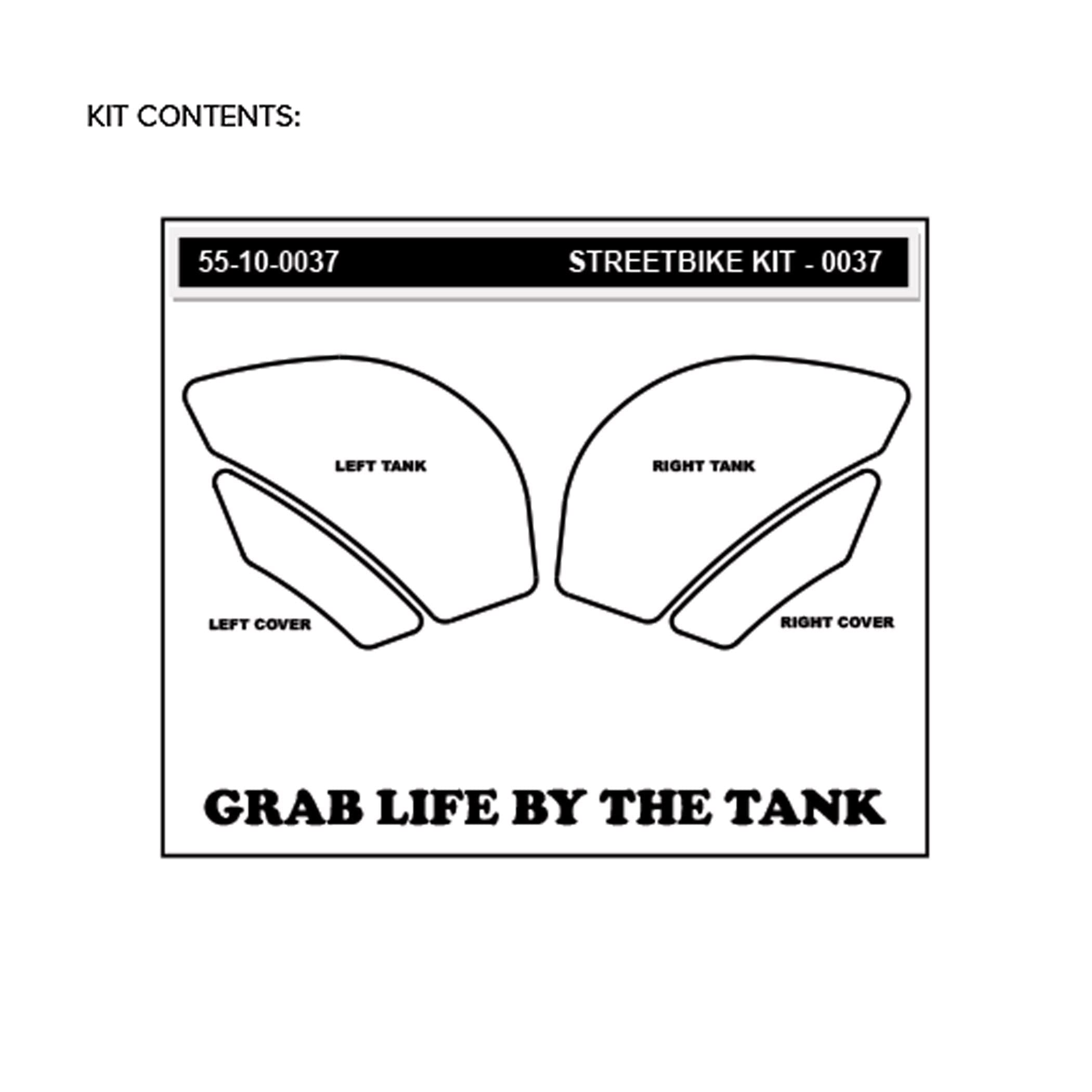 Stompgrip Motorcycle Traction Pads - Street Bike Tank Grips - Volcano - 0037 (Black)