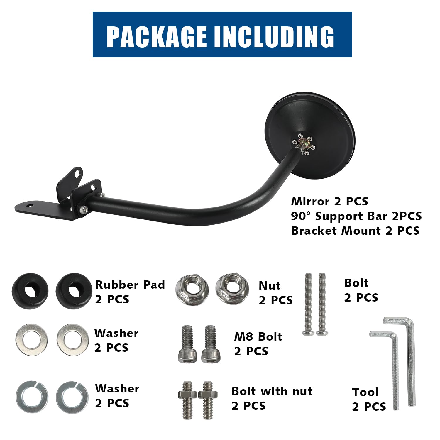 Wrangler Mirrors Doors off Compatible with Jeep Wrangler JL JLU & Jeep Gladiator (JT) 2018 2019 2020 2021 2022 2023 2024 2025, J