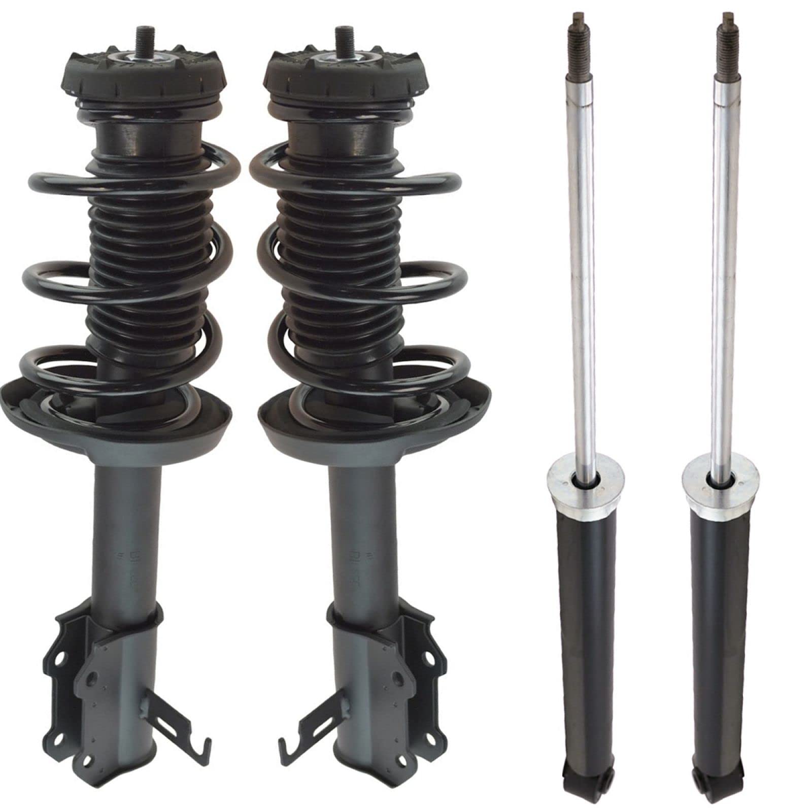 Trq Front And Rear Complete Strut Assembly & Shock Absorber Kit Complete Strut & Coil Spring Assembly Compatible With 2011-2012
