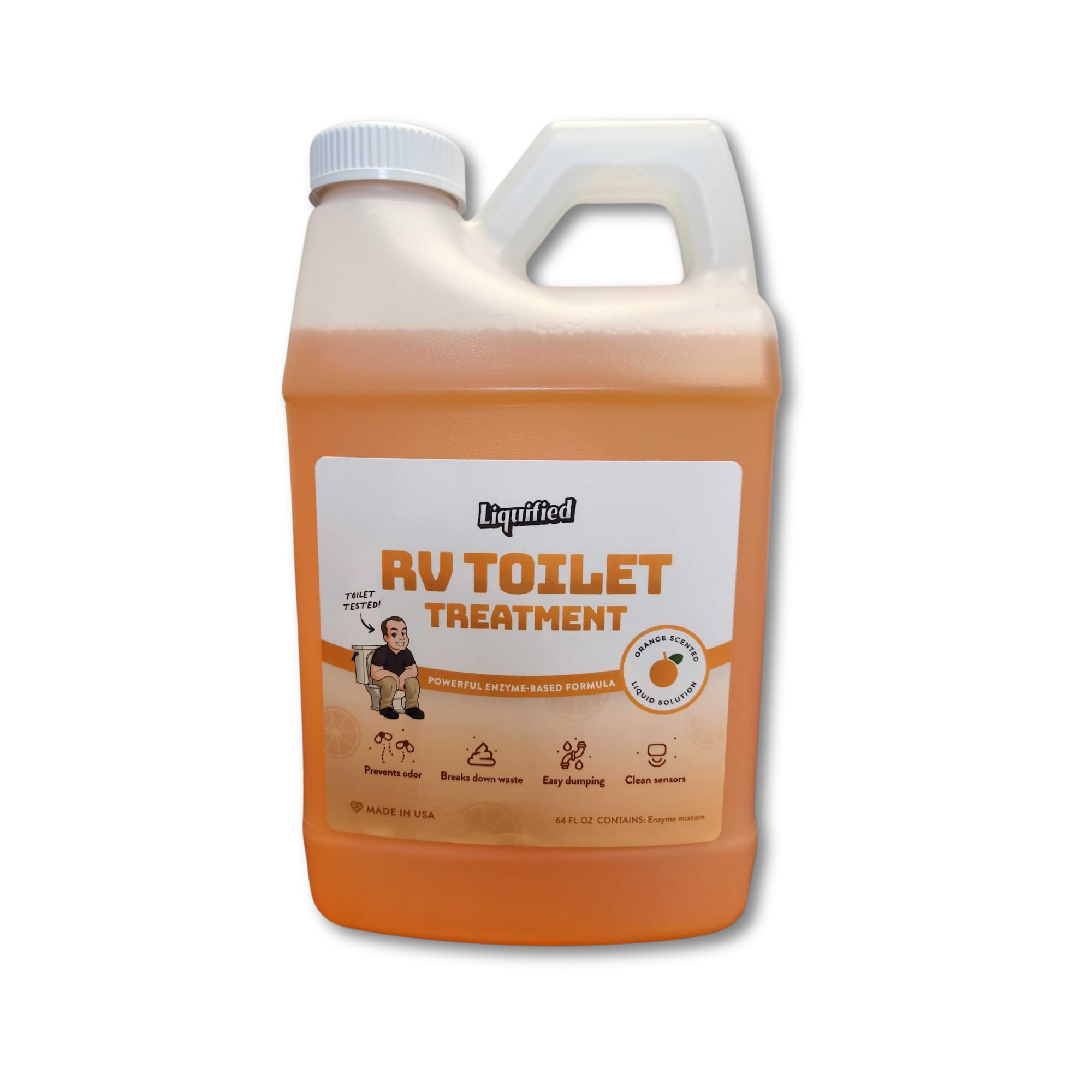 Liquified Rv Toilet Treatment - Black Holding Tank Digester - Odor Eliminator - Orange Scent - Matts Rv Reviews (Orange, 64Oz)