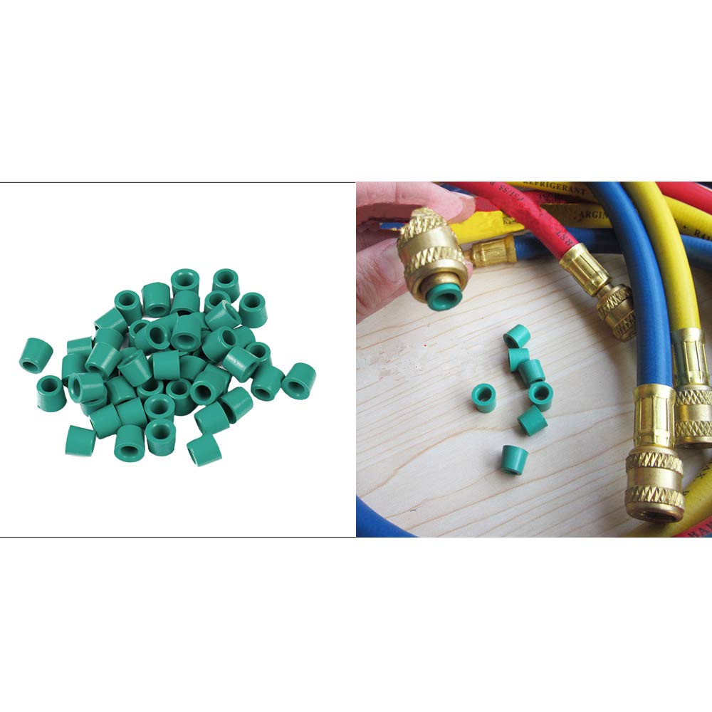 Ximimark 50Pcs A/C 1/4' Charging Hose/Manifold Sealing O Ring Kit Replacement Rubber Gasket Seals Auto Repair Tool