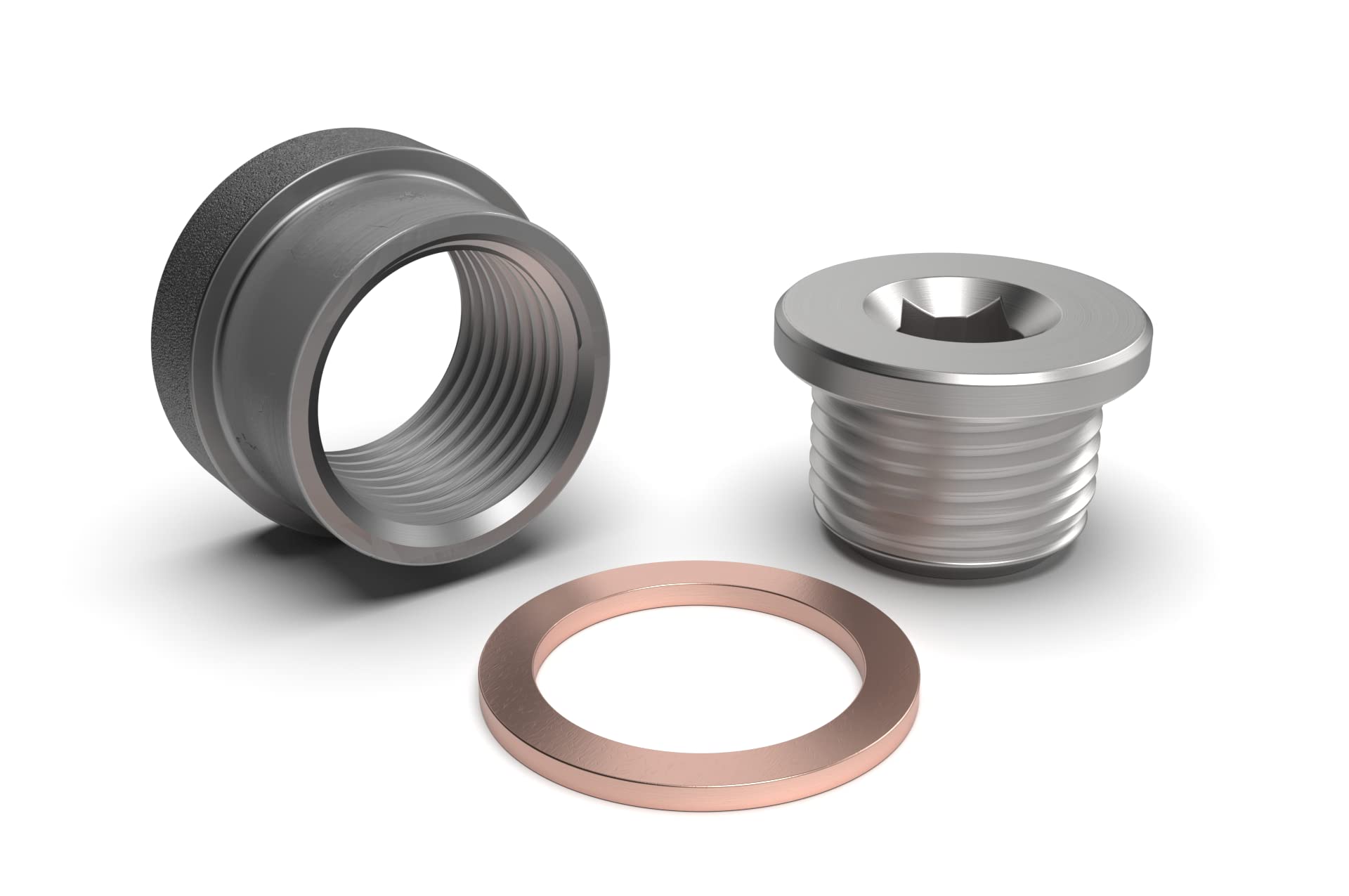 O2 Oxygen Sensor Fitting Plug And Bung Kits With Copper Washer M18X1.5 - Universal Fit (1 Pack - M18X1.5)