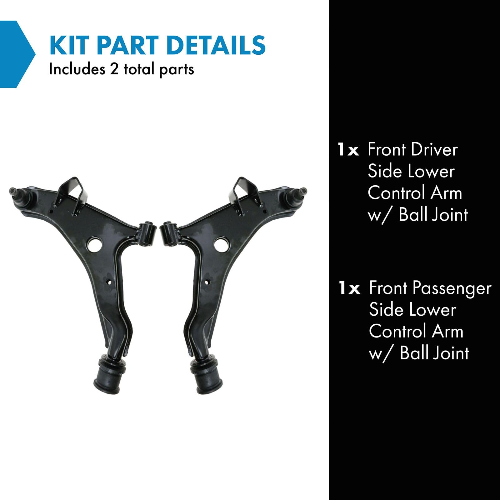 Trq Front Lower Control Arm With Ball Joint Set Compatible With 1990-1994 Eagle Talon Mitsubishi Eclipse 1989-1993 Galant Plymou