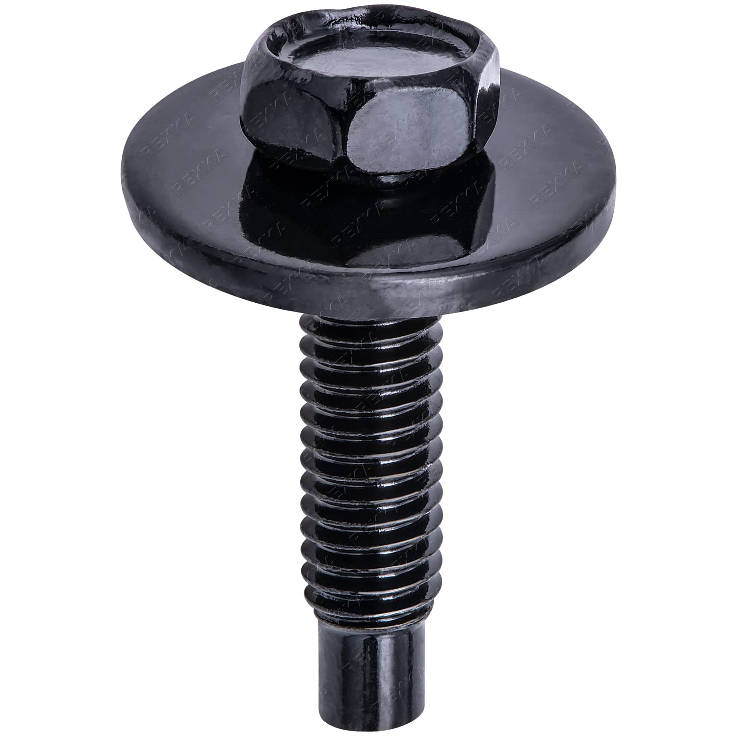 Rexka 20Pcs M6-1.0 Hex Head Sems Body Bolts Bumper Fender Splash Shield Under Cover Hood