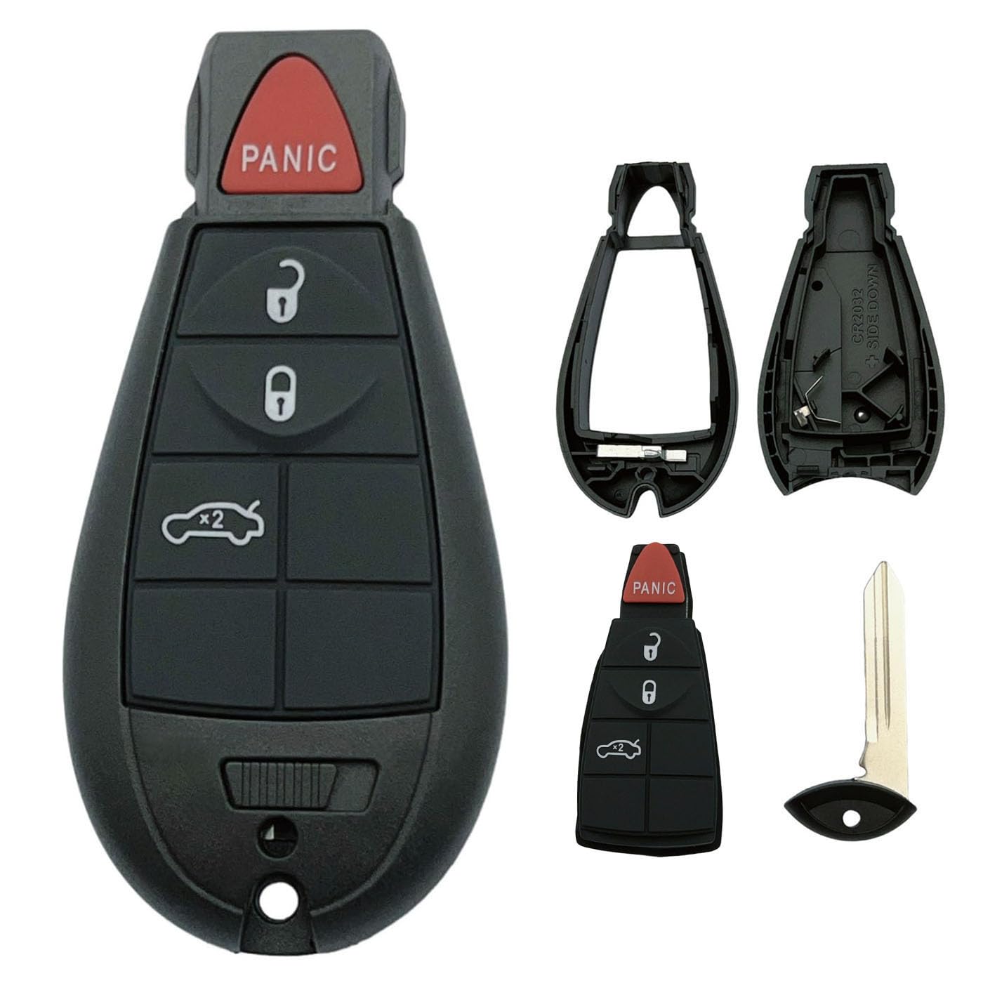 Replacement Key Fob Shell Case Fits for Jeep Grand Cherokee Dodge Ram 1500 2500 3500 Durango Grand Caravan Journey Chrysler Town