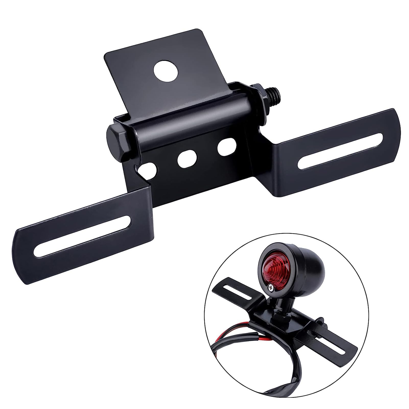 ANKI HAPPIGO Universal Motorcycle License Plate Bracket, Adjustable Motorcycle License Plate Holder, Folding License Plate Tail 