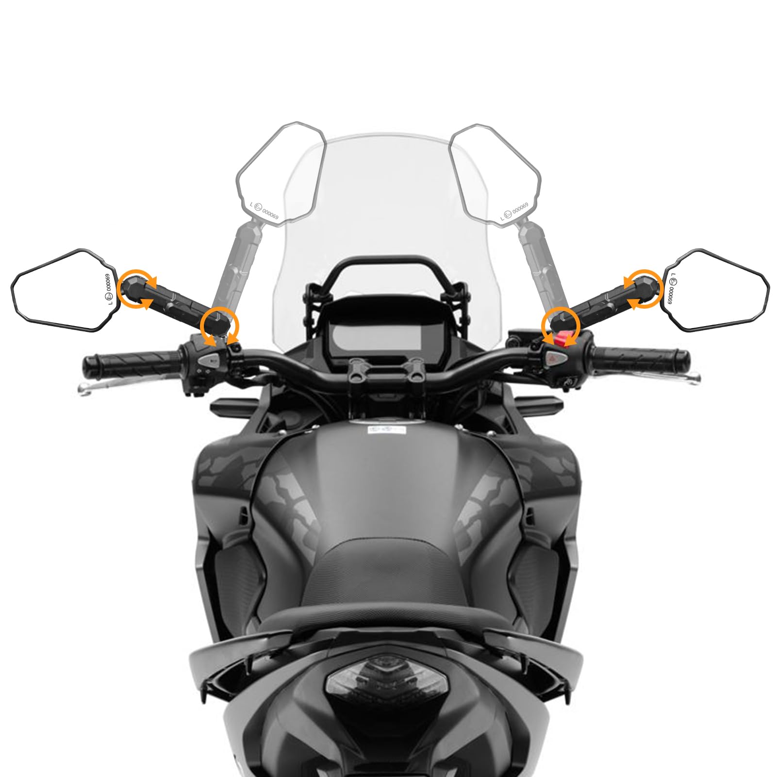 Wsays Adventure Bike Mirrors Motorcycle Rear Mirrors 8/10Mm Upgrade Universal Ball Quick-Adjust With 7/8' Handlebar Mount Compatible With Most Kawasaki Klr Atv Dirt Bike Adv Honda Yamaha Xt