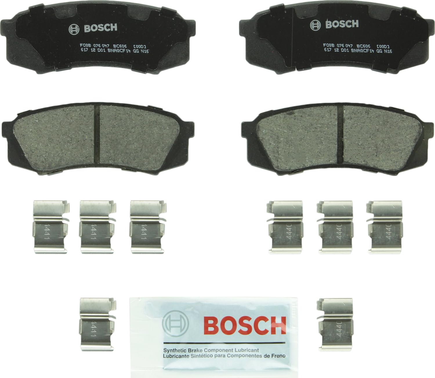 Bosch Bc606 Quietcast Premium Ceramic Disc Brake Pad Set - Compatible With Select Lexus Gx460, Gx470, Lx450; Toyota 4Runner, Fj 